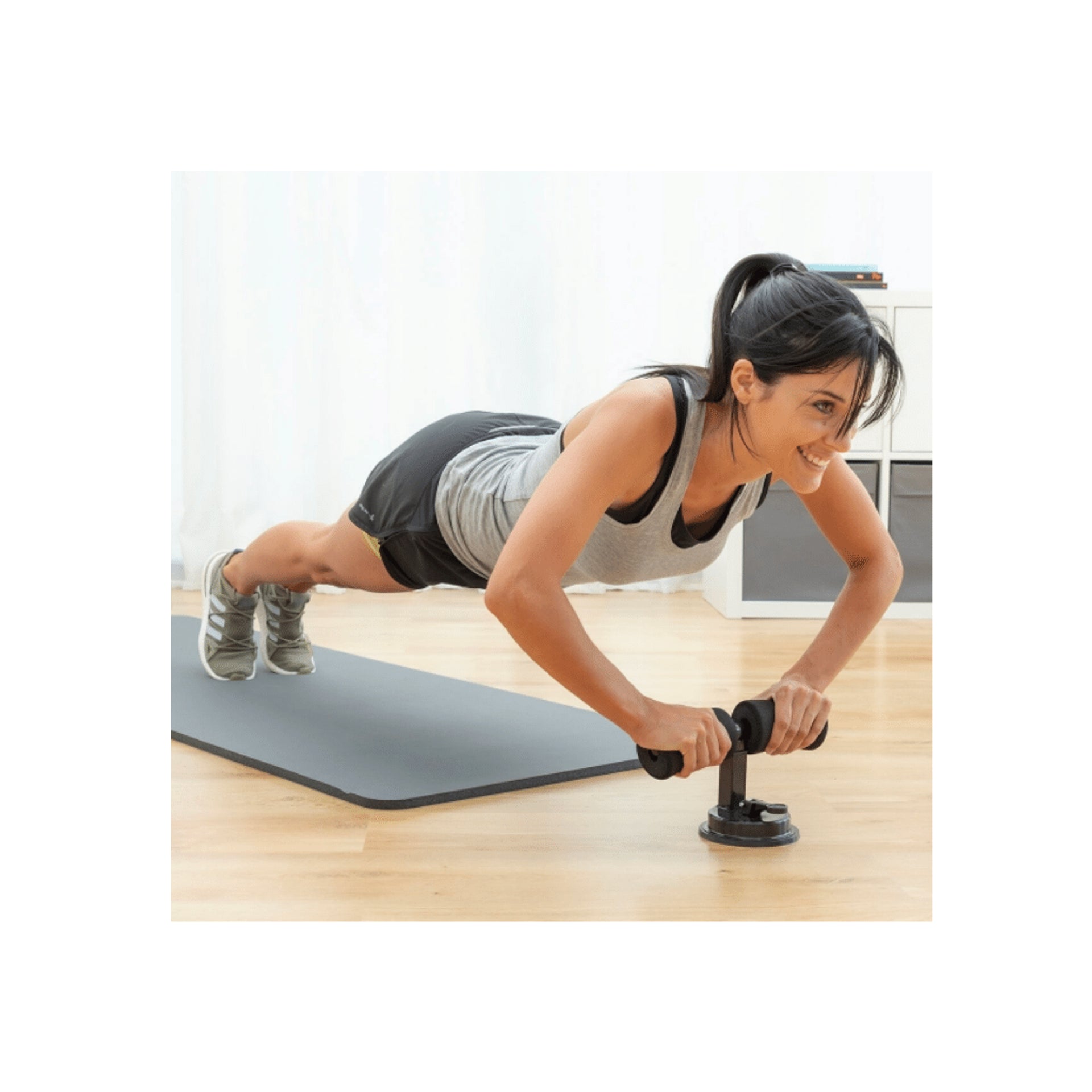 Barra di Supporto per Addominali con Ventosa e Manuale per gli Esercizi