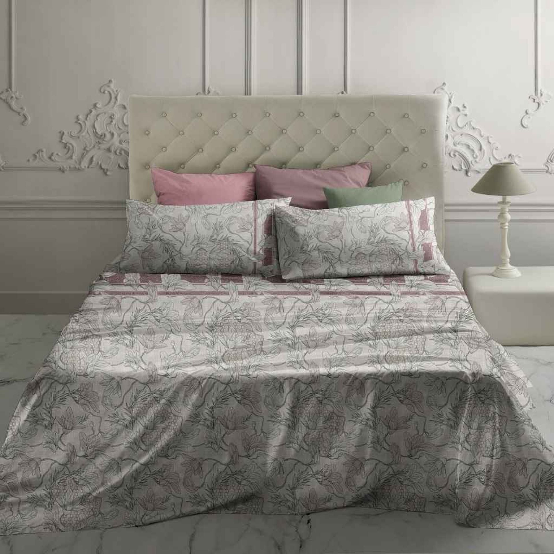 Completo letto matrimoniale maxi Bersey 100% percalle di cotone 180 fili