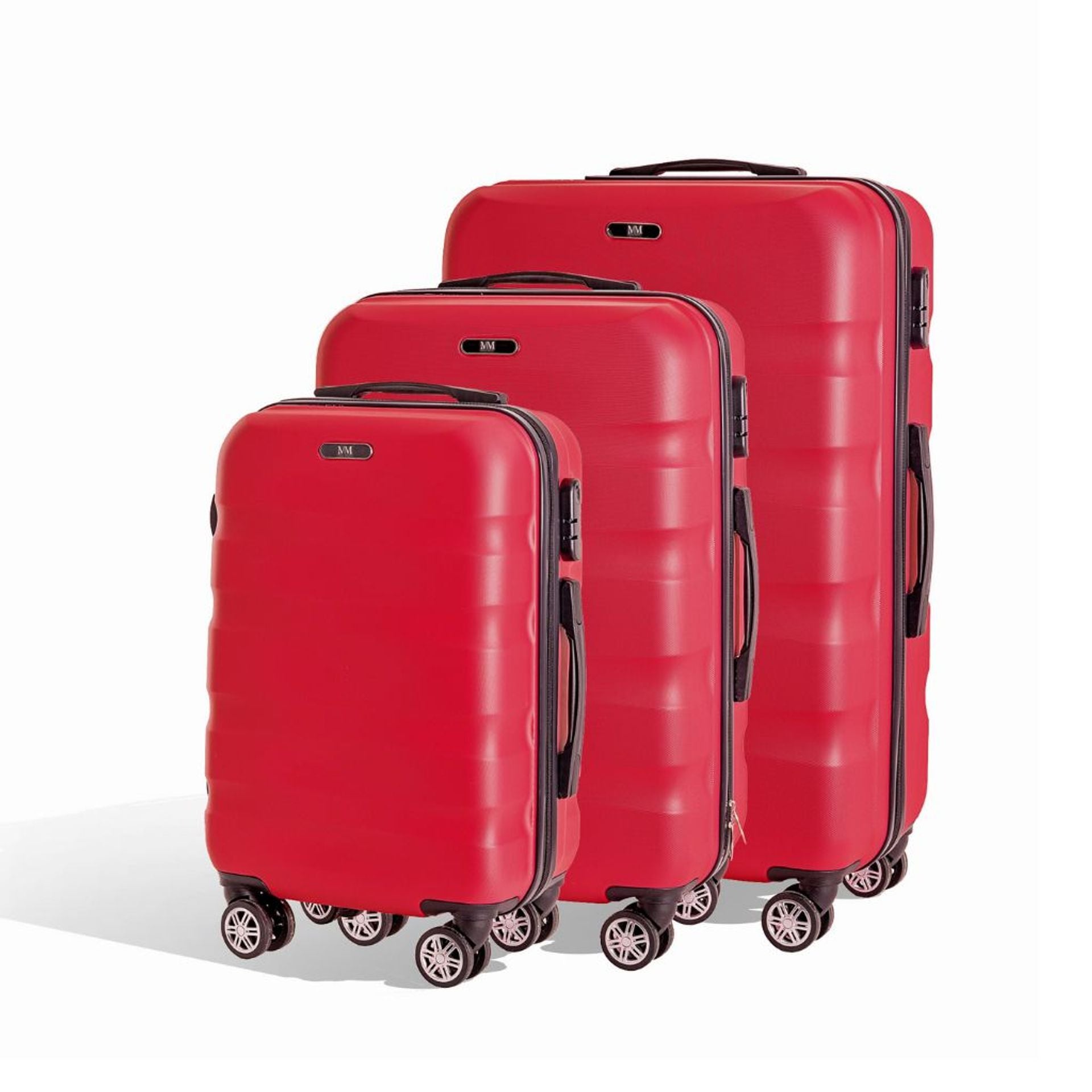 Set 3 valigie trolley rigido bagaglio a mano 56cm media 66cm grande 76,5cm con 4 ruote