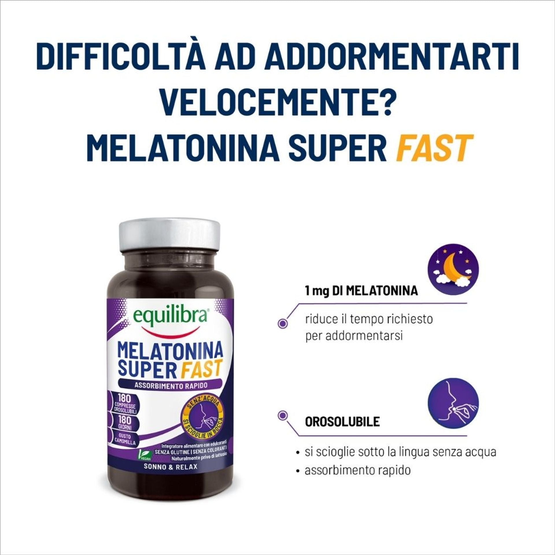 Melatonina Superfast 180 compresse orosolubili