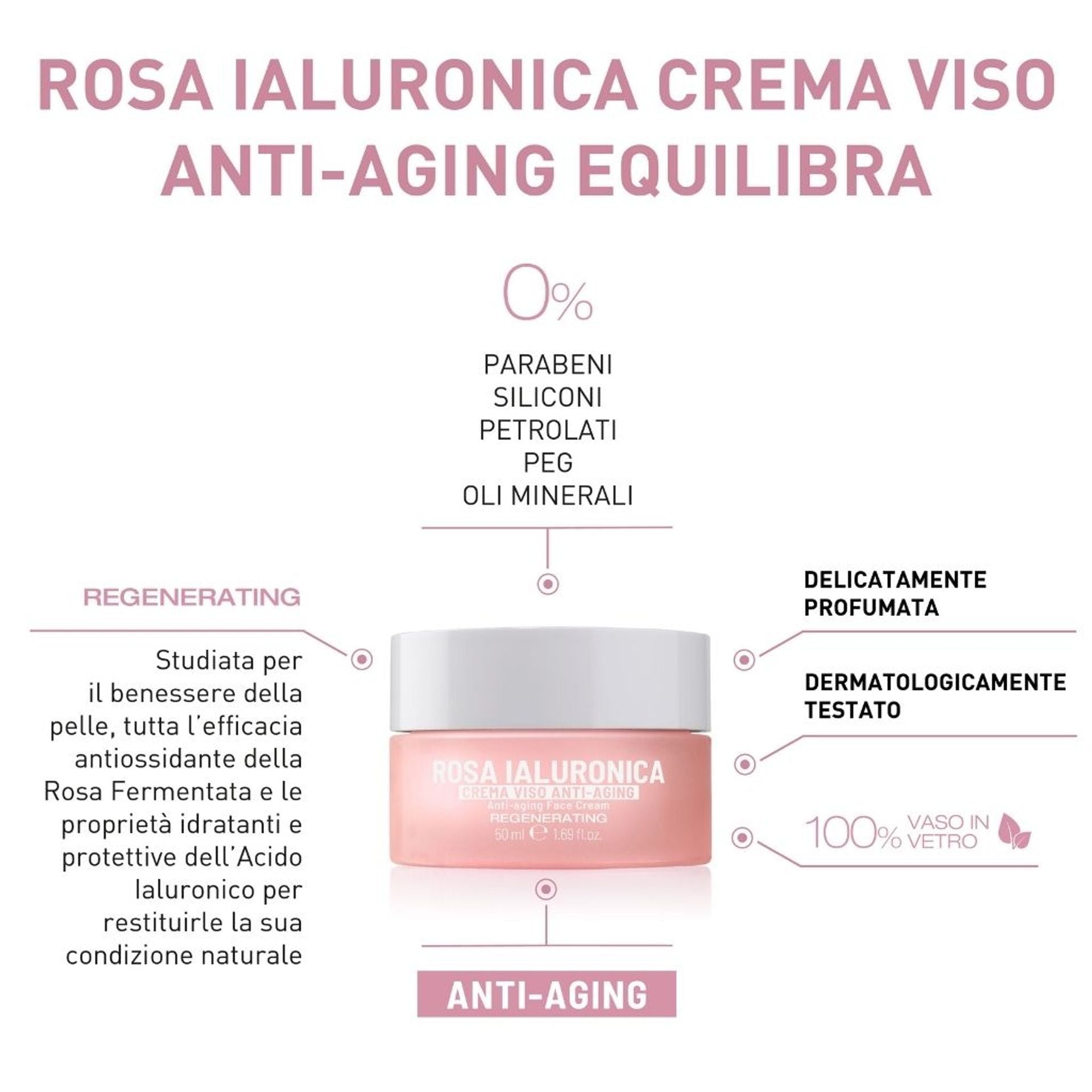 Crema viso Rosa Ialuronica anti-aging 50ml