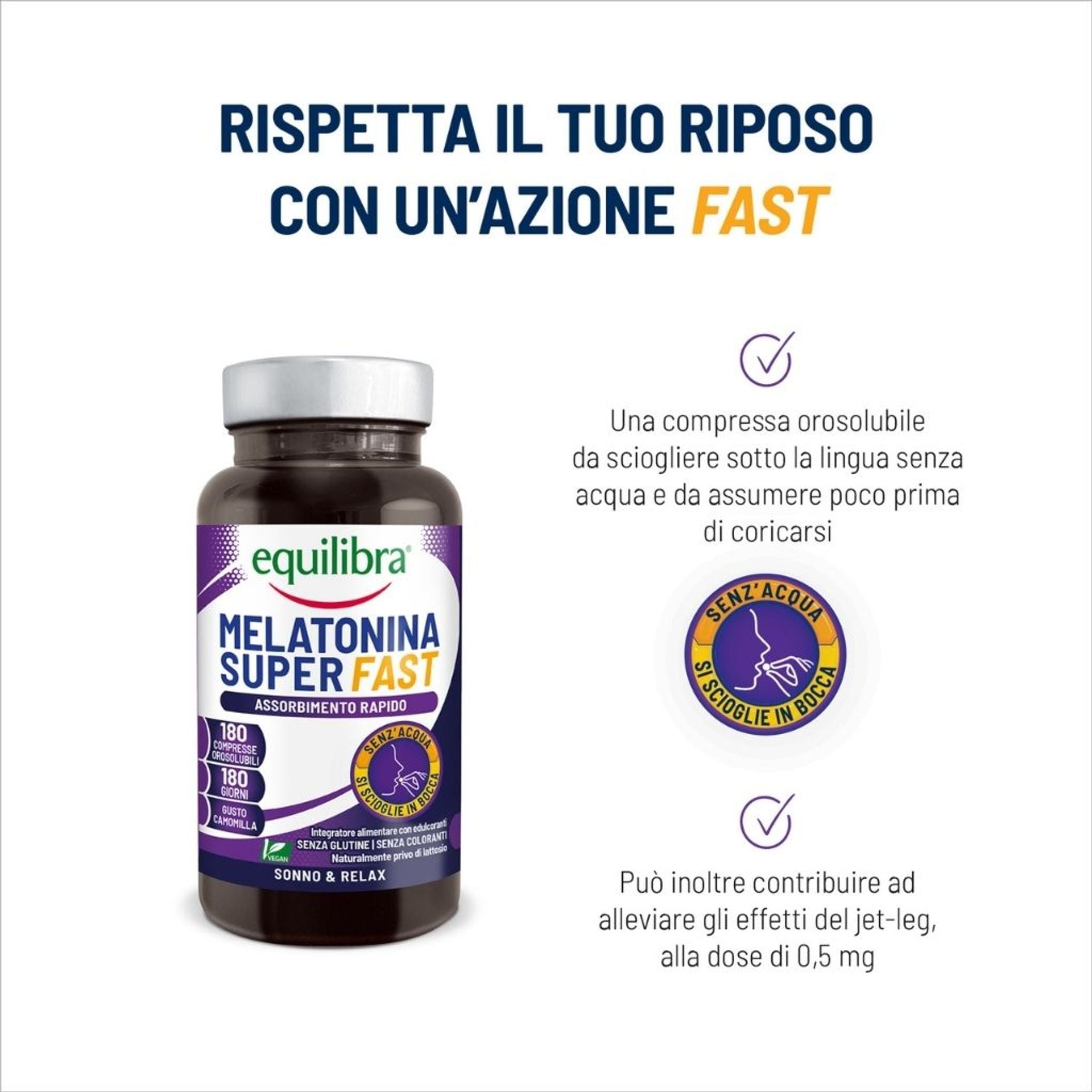 Melatonina Superfast 180 compresse orosolubili