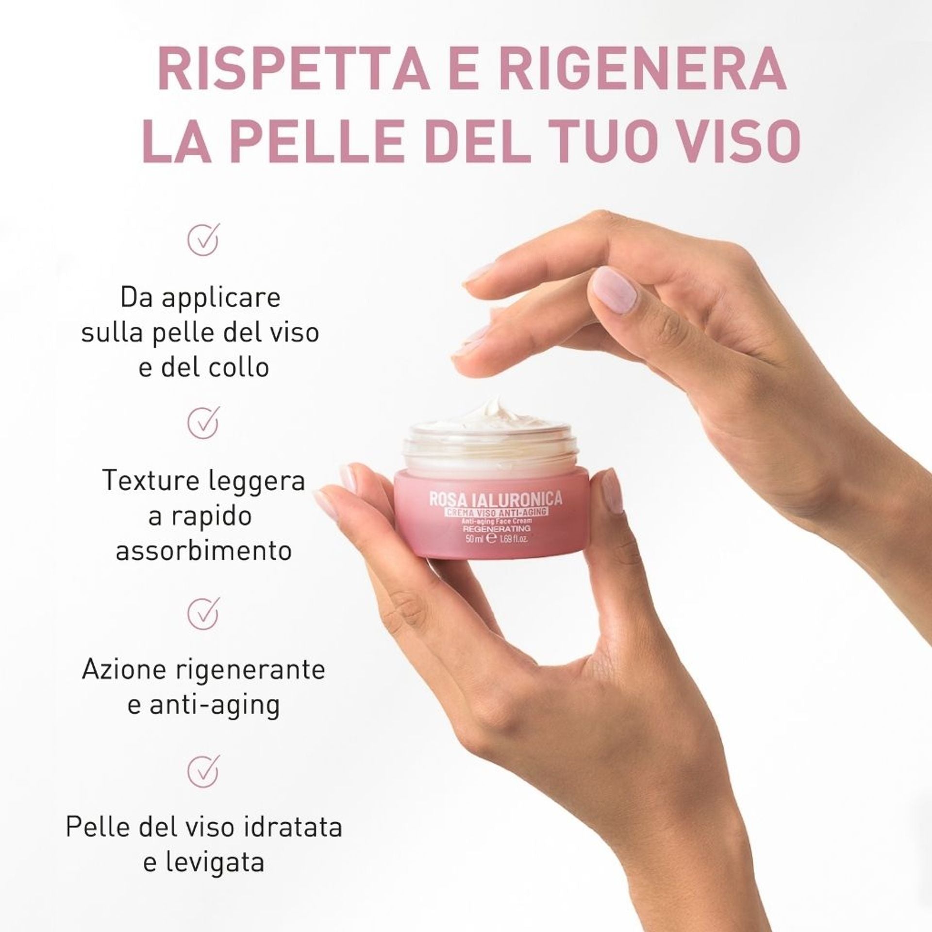 Crema viso Rosa Ialuronica anti-aging 50ml