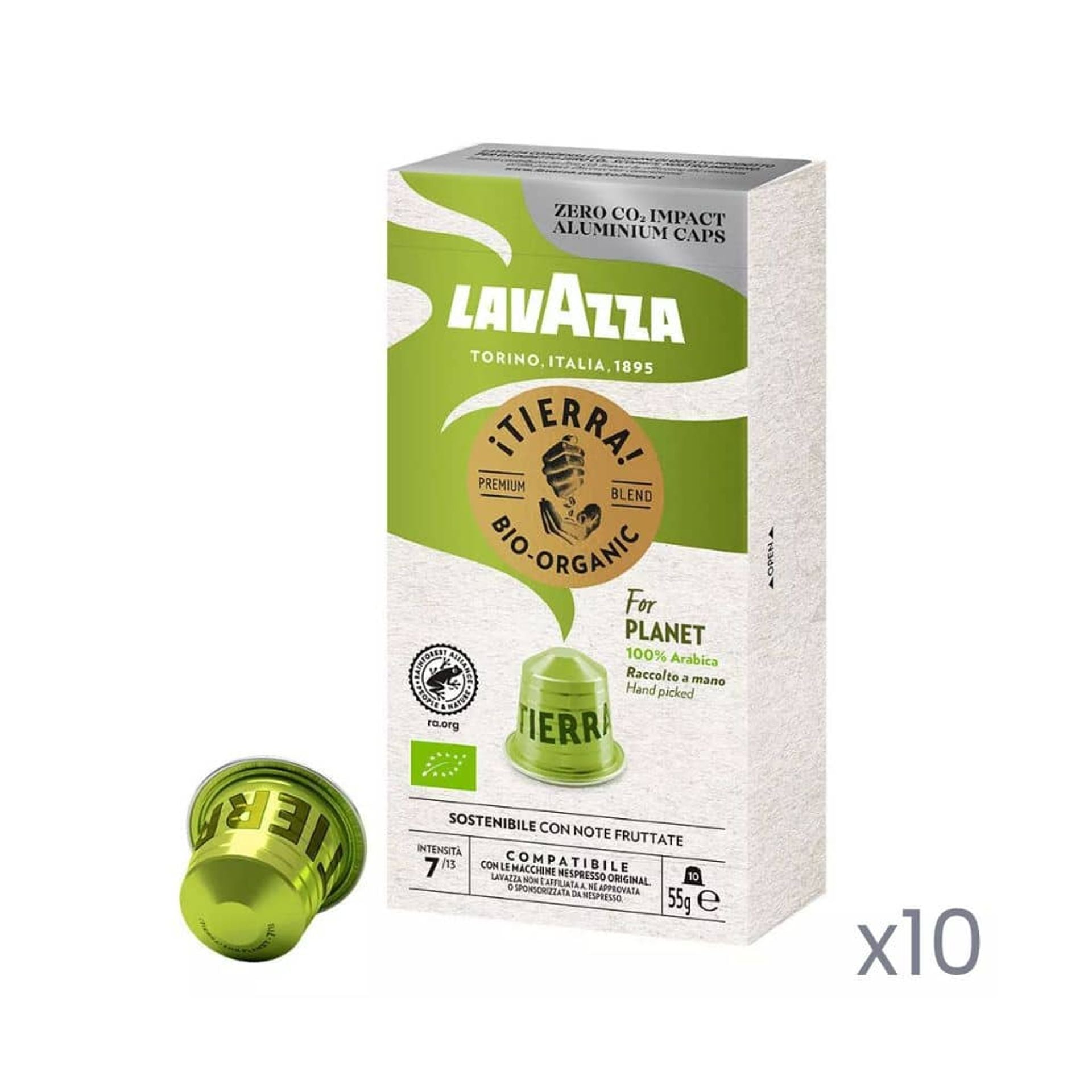 100 capsule Tierra Bio alluminio compatibili Nespresso