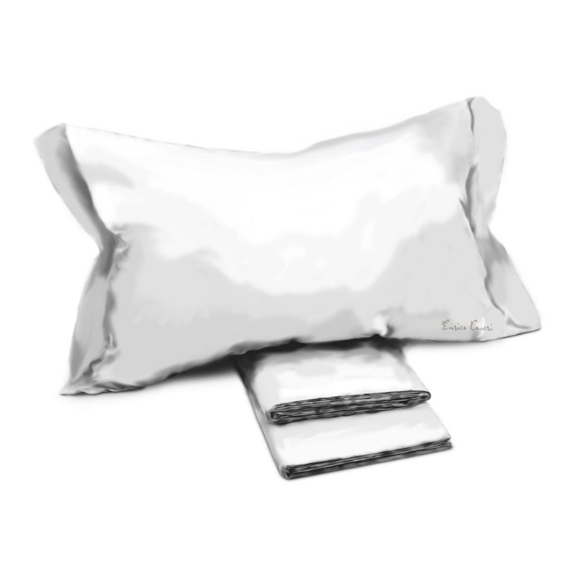 Completo letto matrimoniale 100% percalle con ricamo