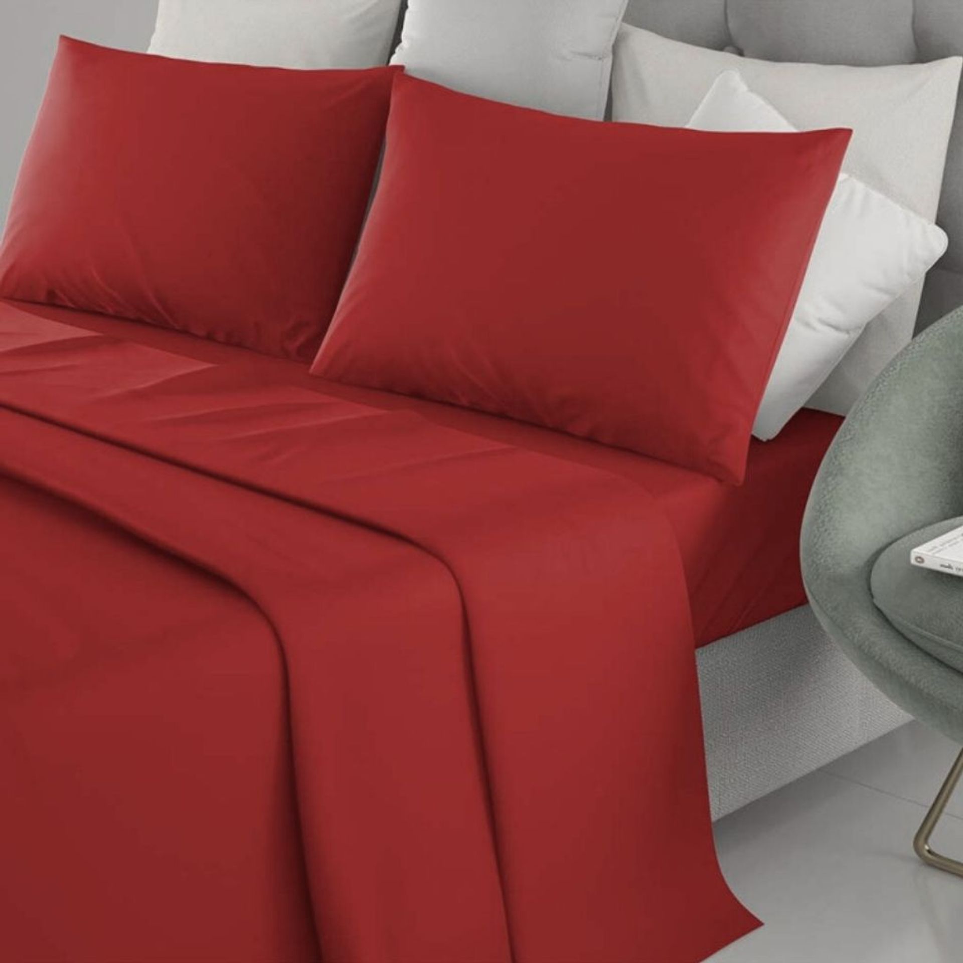 Set Completo Letto Lenzuola - 100% Cotone - Tinta Unita