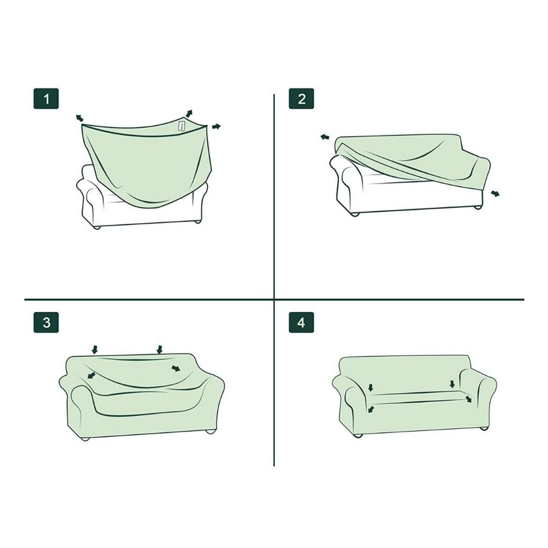 Copridivano Elasticizzato Antimacchia con Braccioli - Tinta Unita