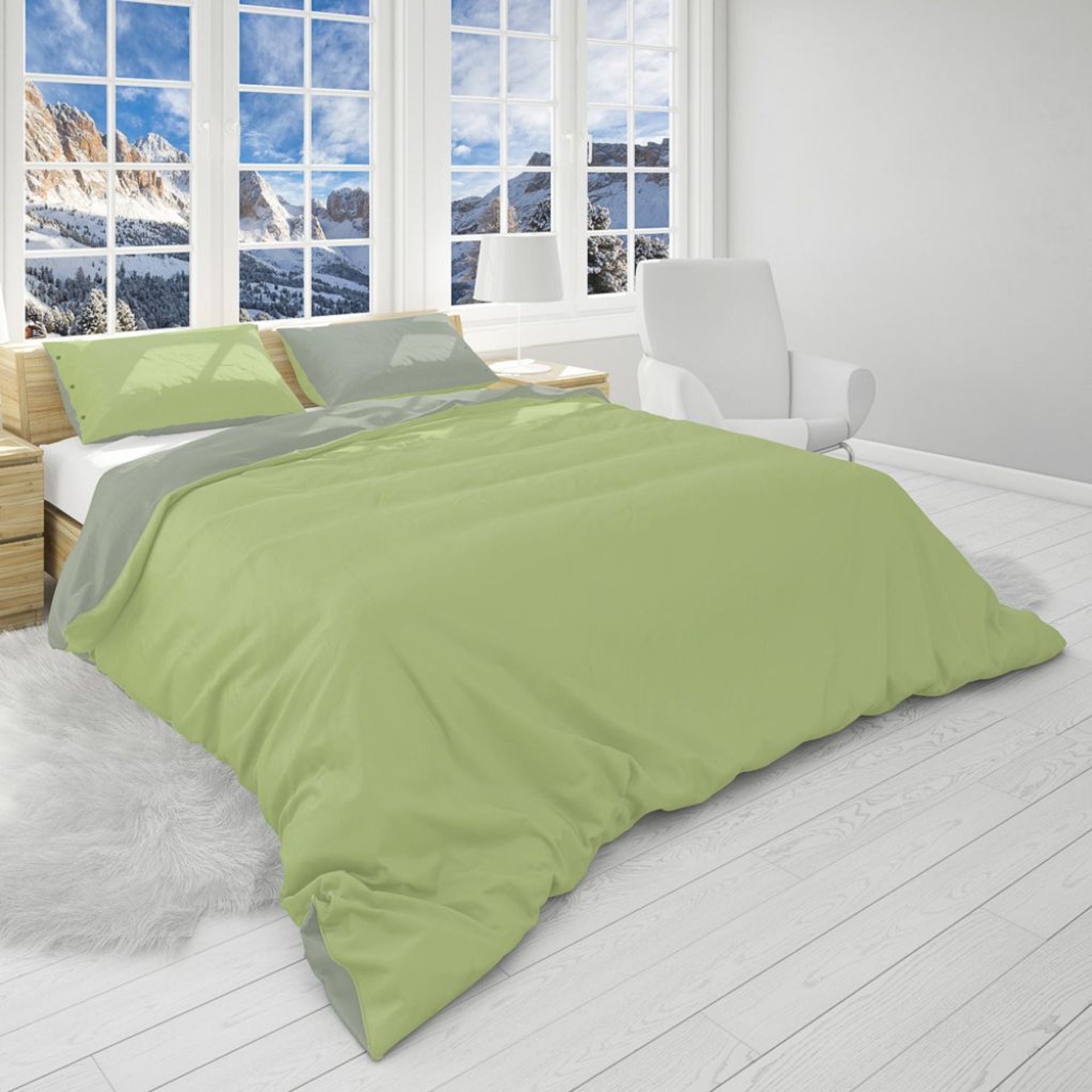 Parure copripiumino Latemar bicolore 100% cotone