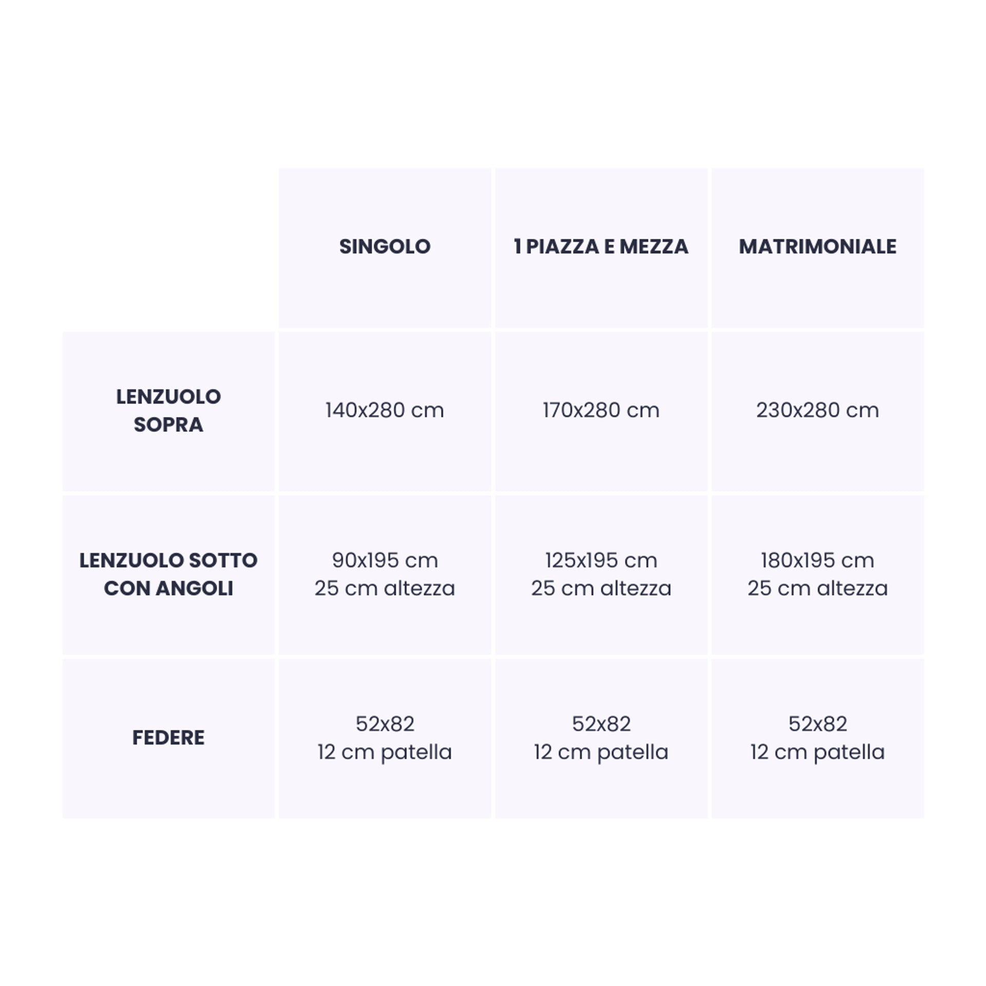 Set Completo Letto Lenzuola - 100% Cotone - Tinta Unita