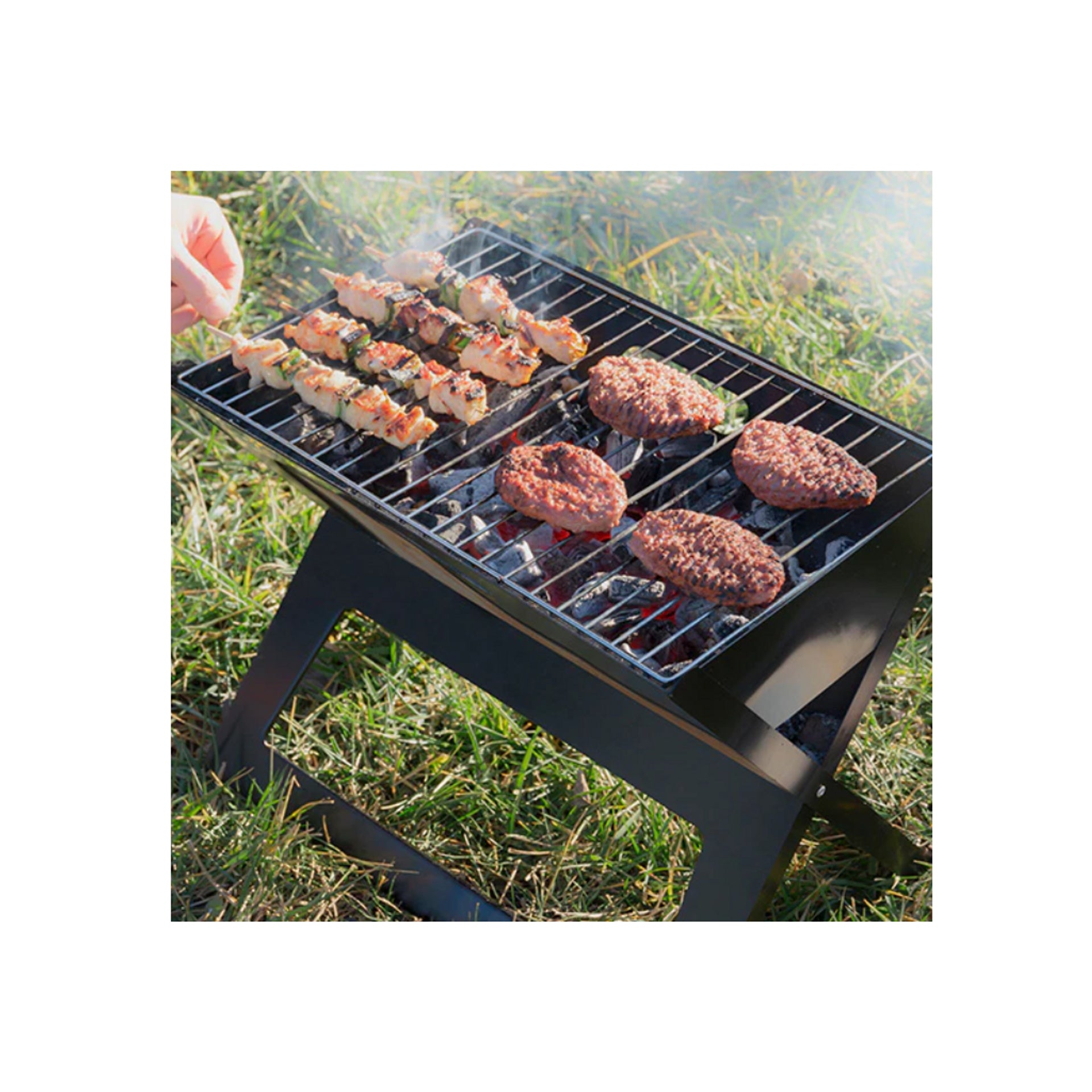 Barbecue pieghevole portatile a carbone foldyq innovagoods