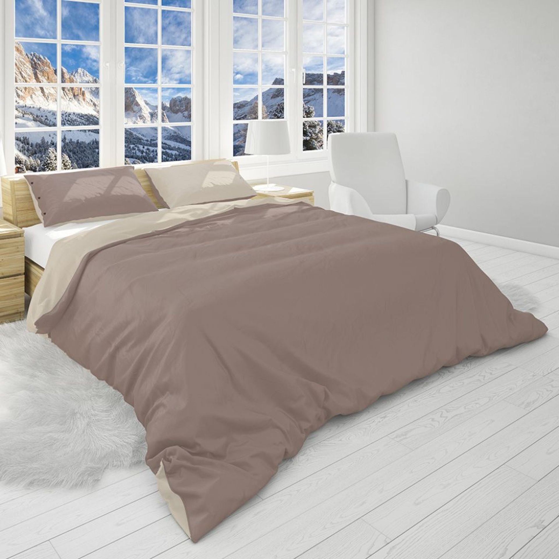 Parure copripiumino Latemar bicolore 100% cotone