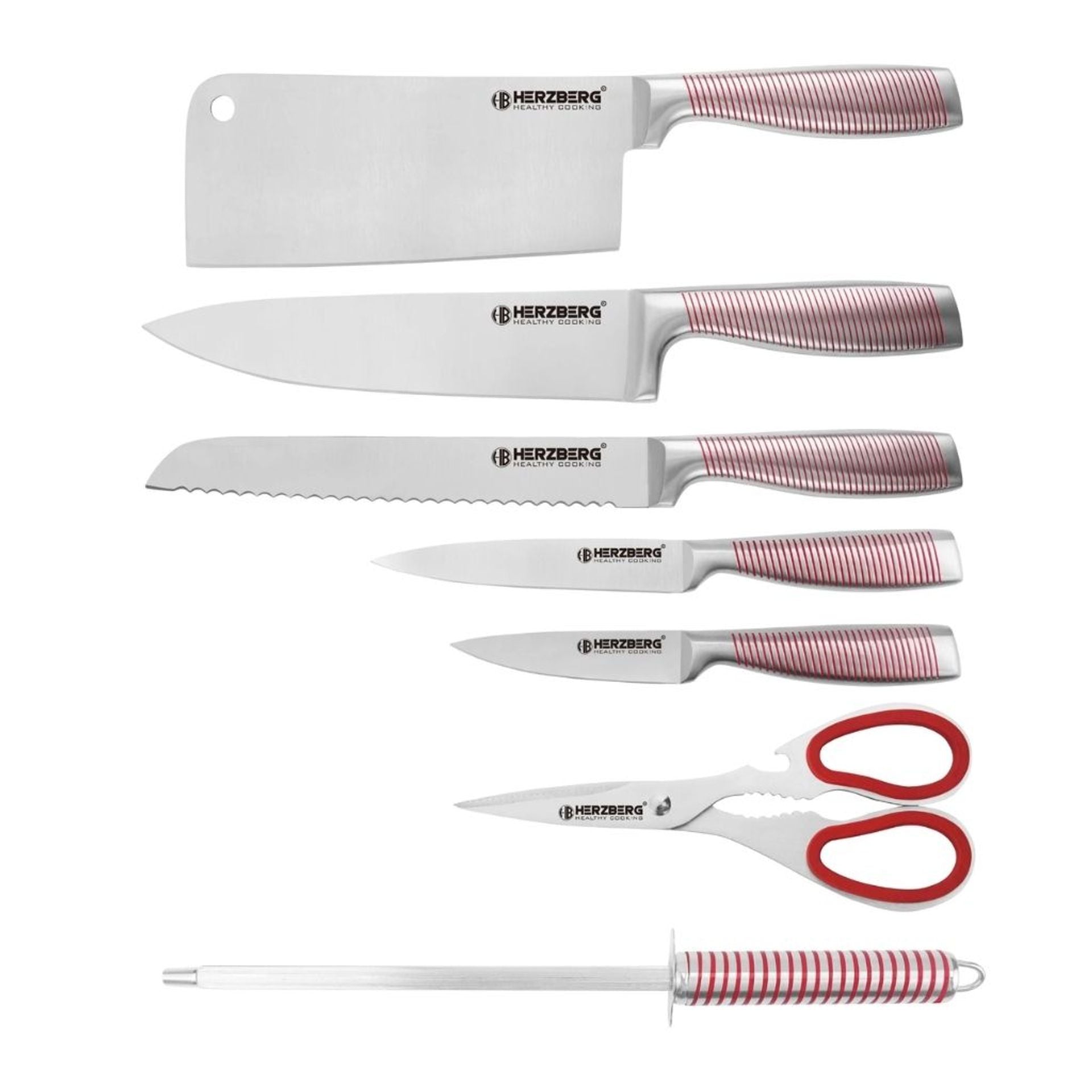Set coltelli 7 pezzi con supporto acrilico pieghevole e girevole a 360°