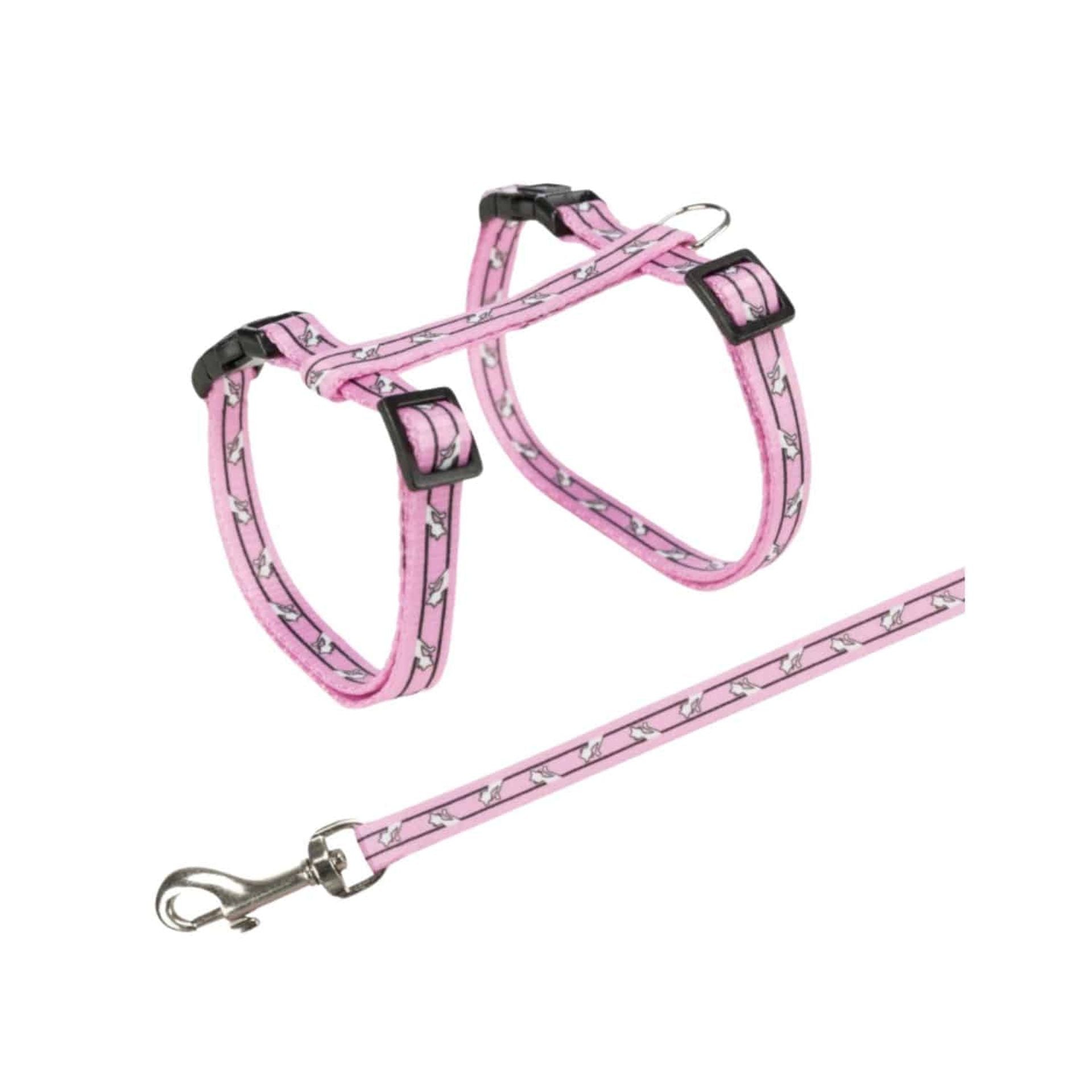 Pettorina con guinzaglio rosa
