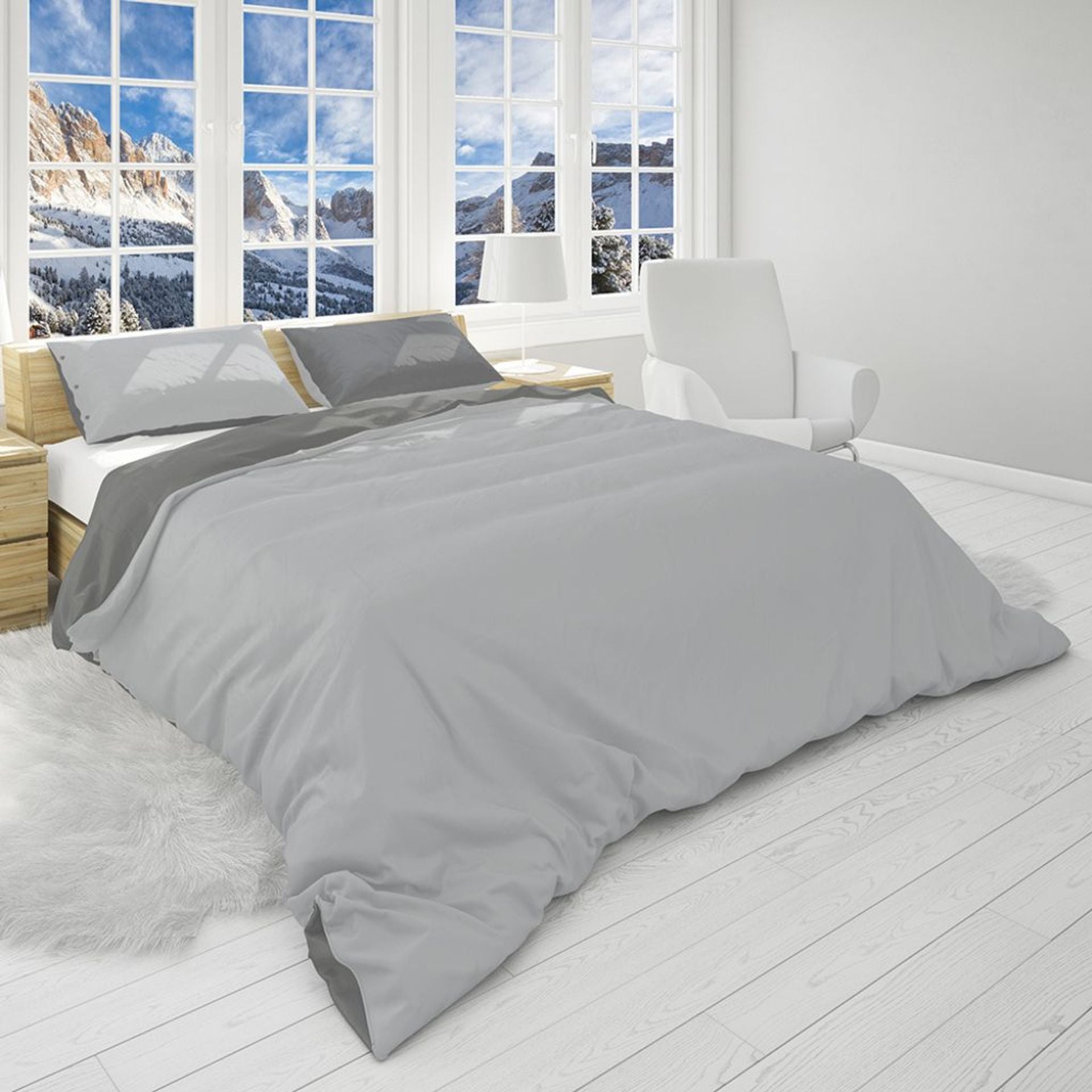 Parure copripiumino Latemar bicolore 100% cotone