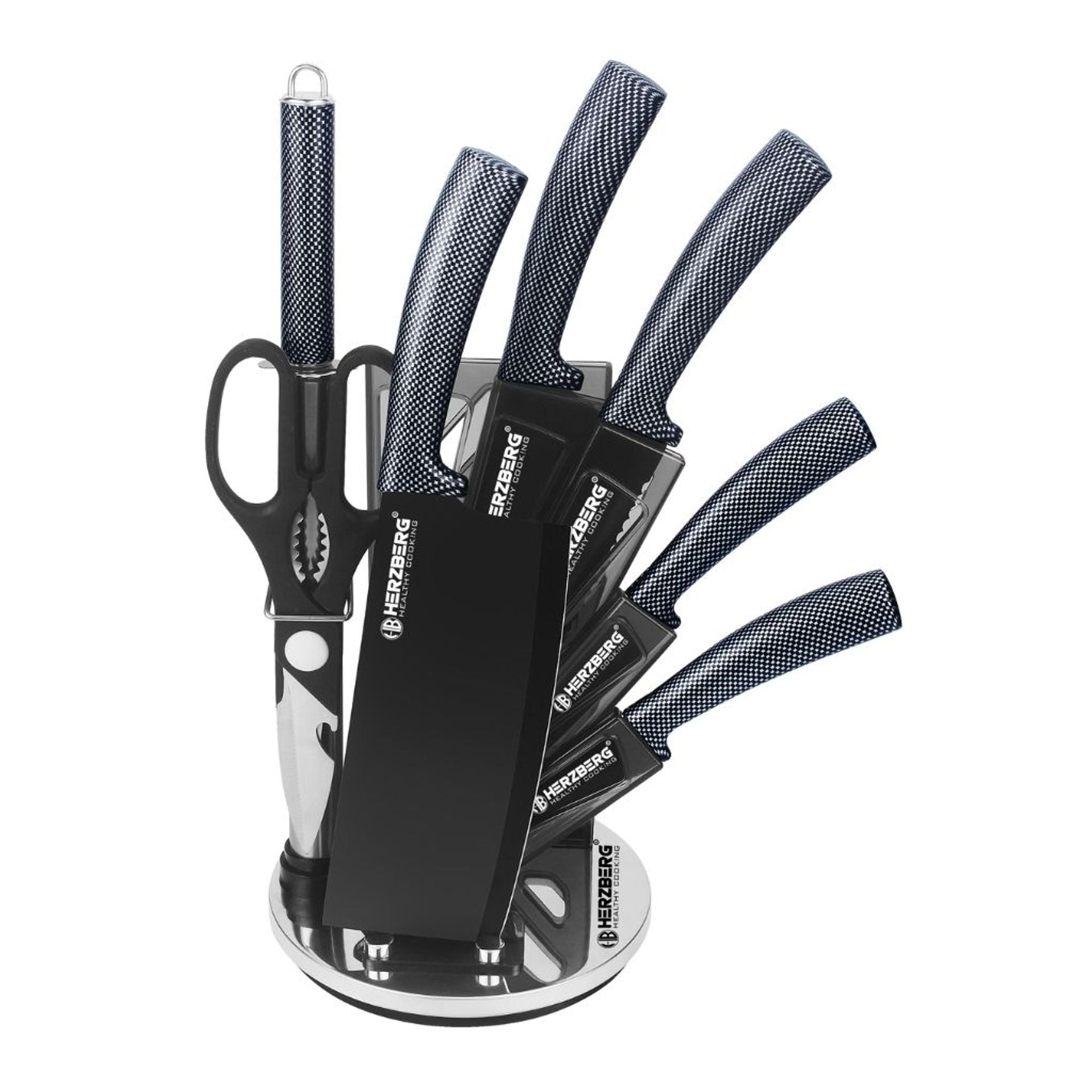 Set coltelli 7 pezzi con supporto in acrilico