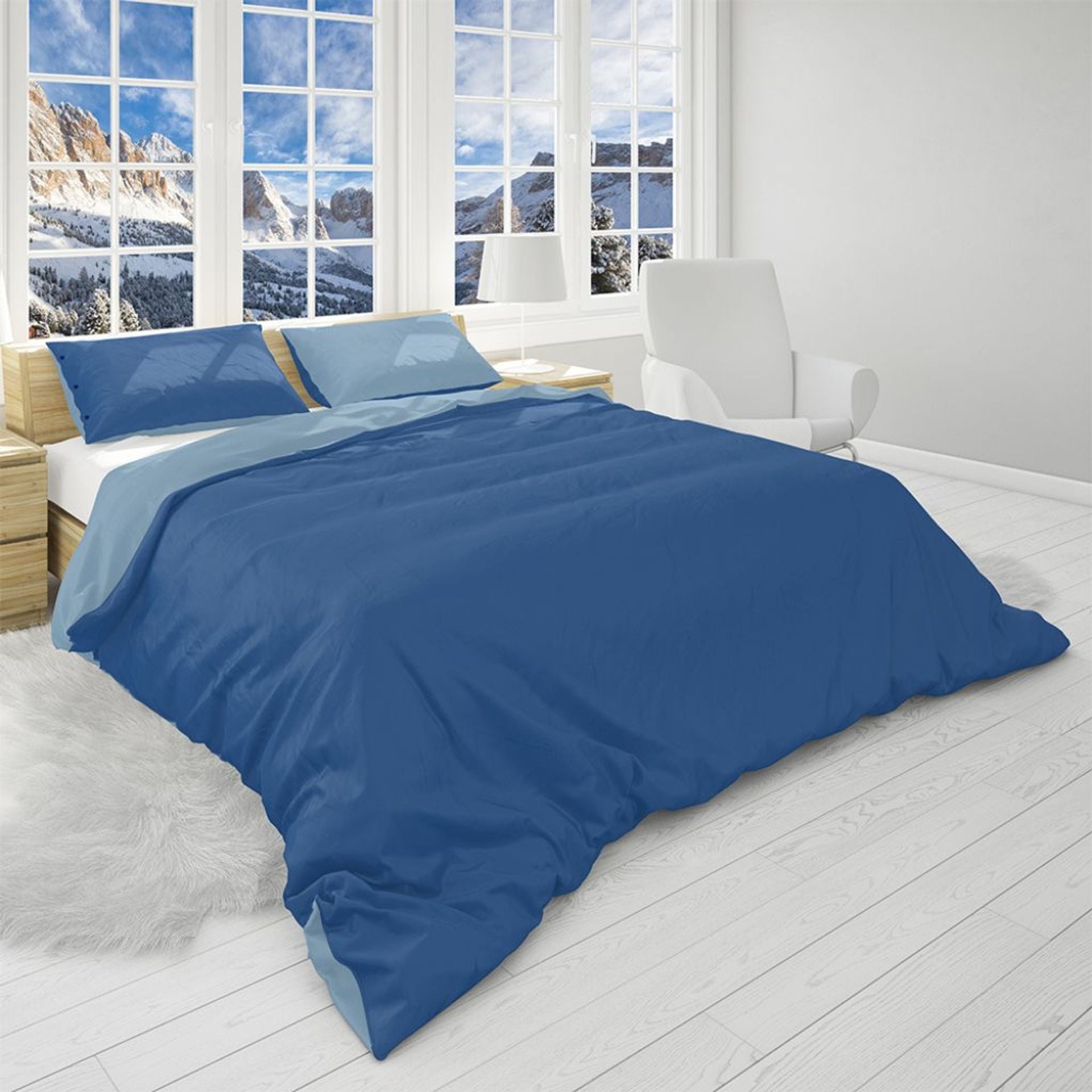 Parure copripiumino Latemar bicolore 100% cotone