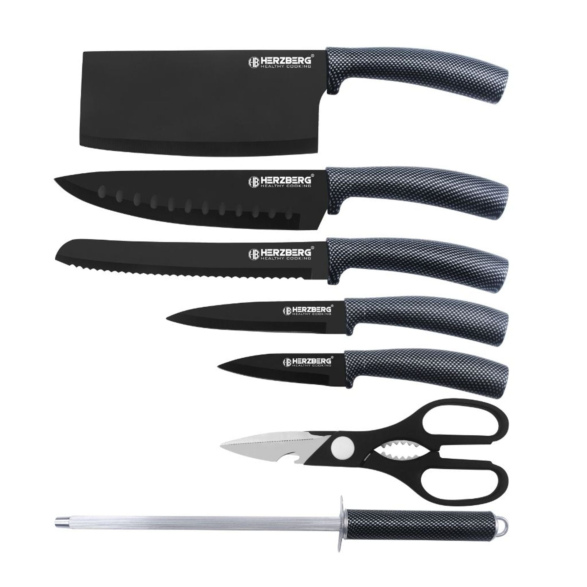 Set coltelli 7 pezzi con supporto in acrilico