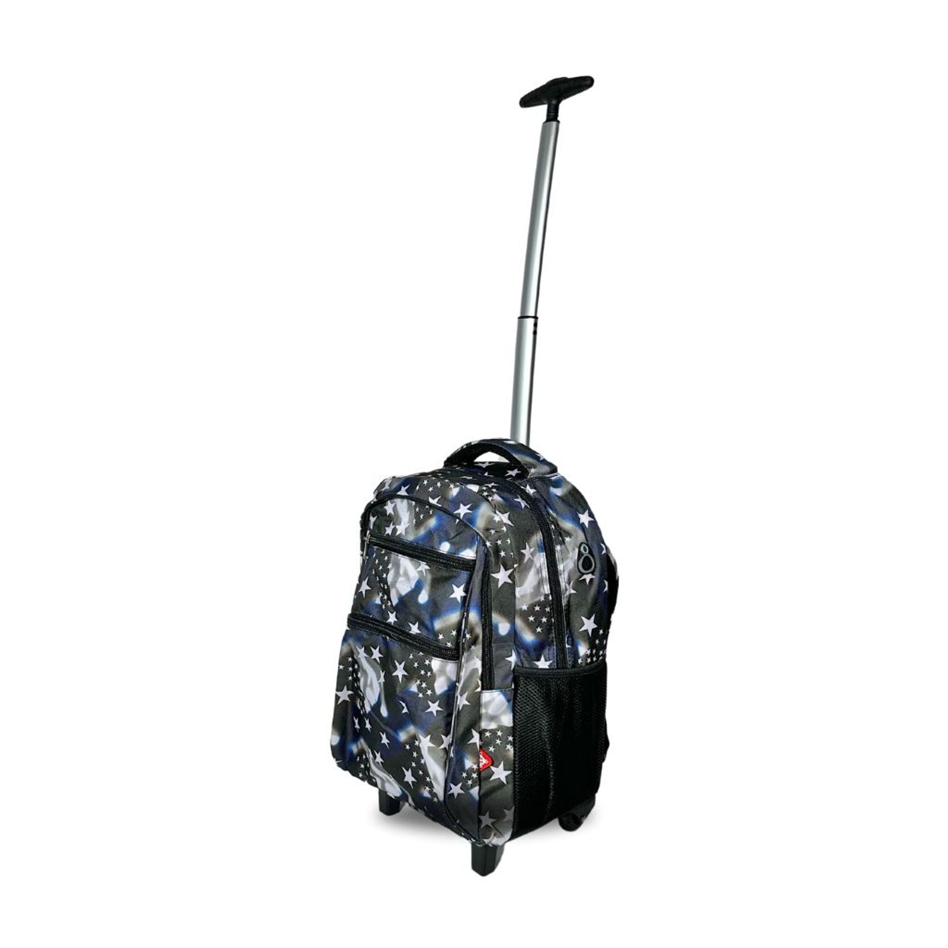 Zaino trolley scuola - bambini e ragazzi - 2 in 1 - spallacci uso zaino - fantasia stelle