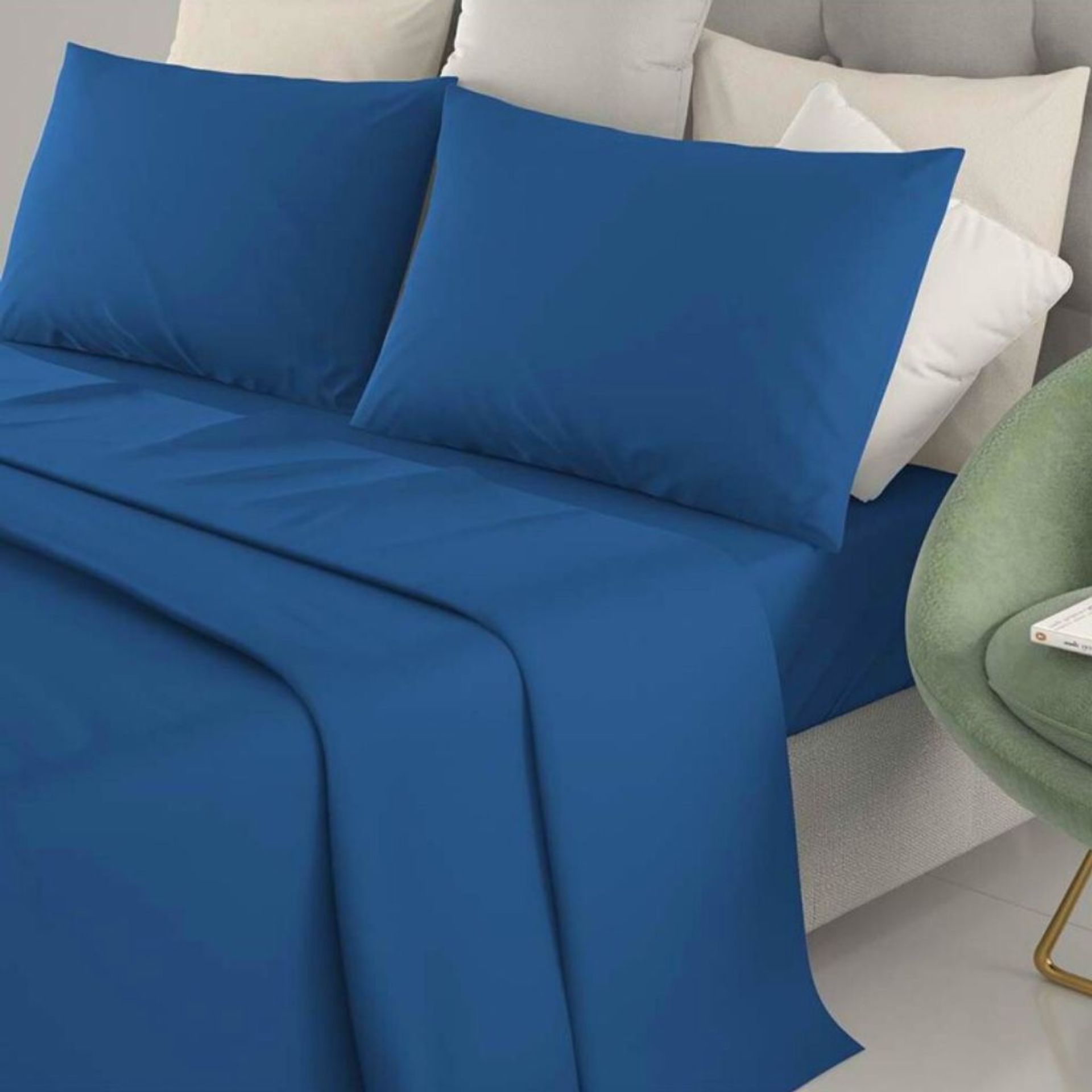 Set Completo Letto Lenzuola - 100% Cotone - Tinta Unita