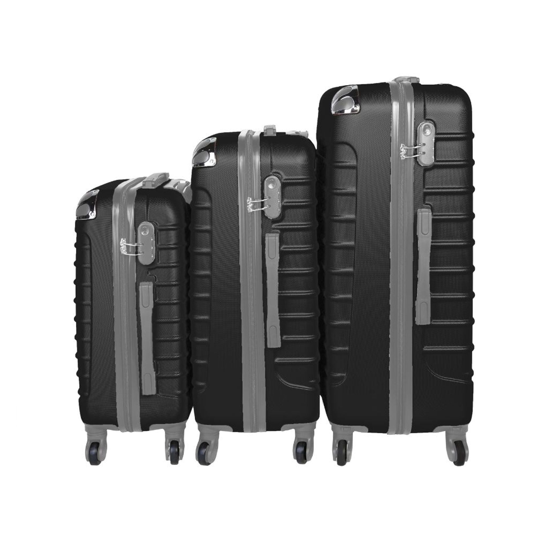 Set 3 valigie trolley rigide - bagaglio a mano - media - grande