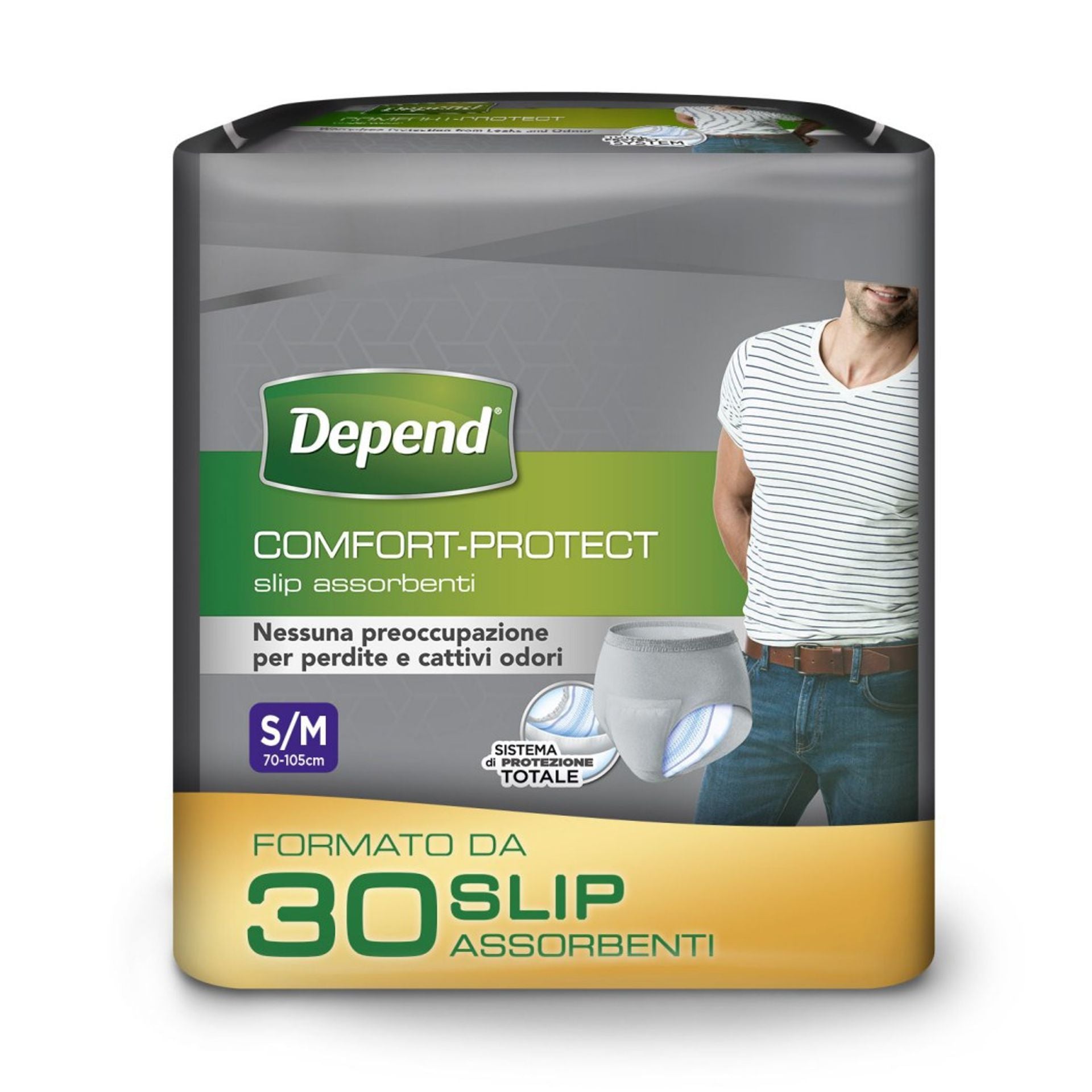 30 Slip assorbenti uomo taglia S/M