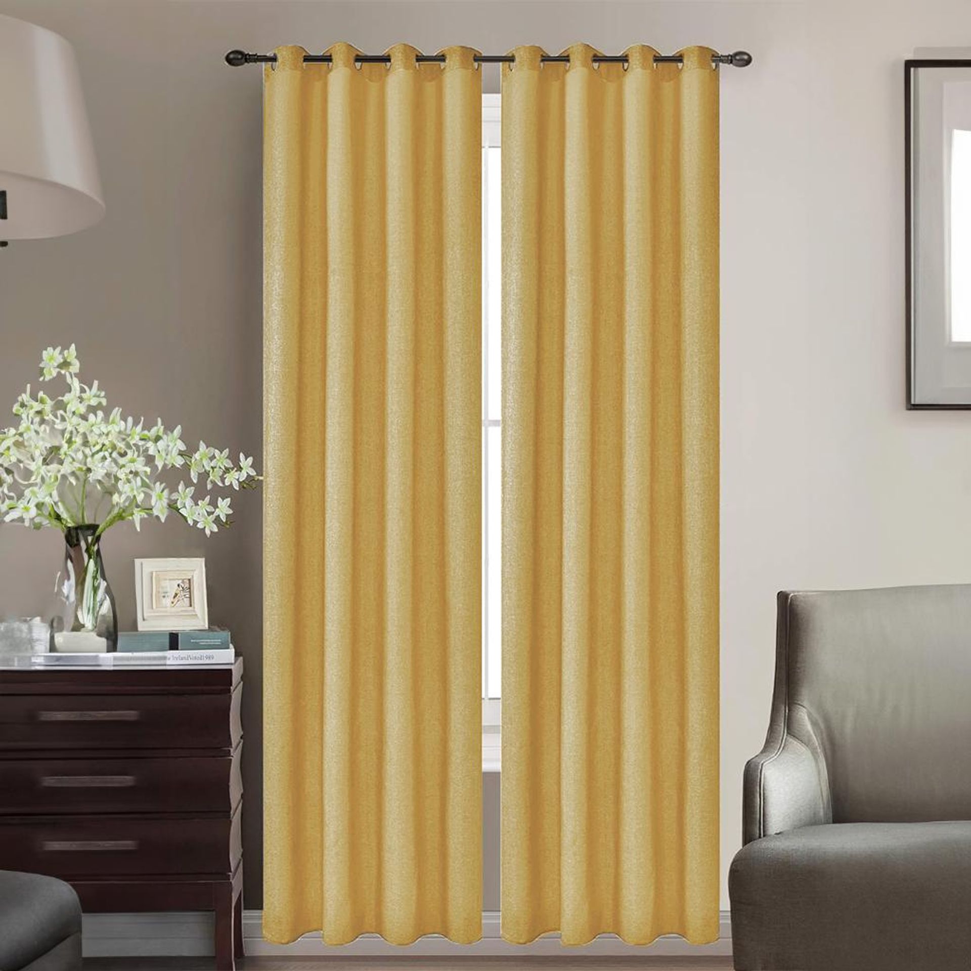 Tenda semicoprente in canapone 8 anelli