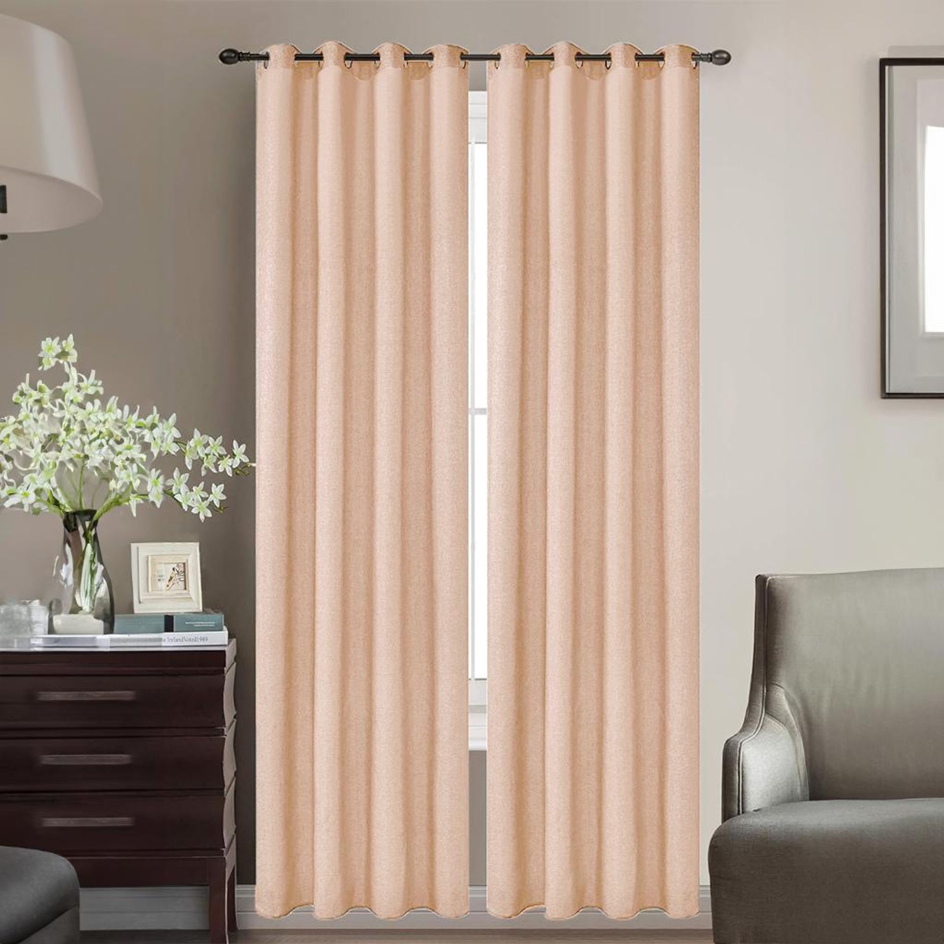 Tenda semicoprente in canapone 8 anelli