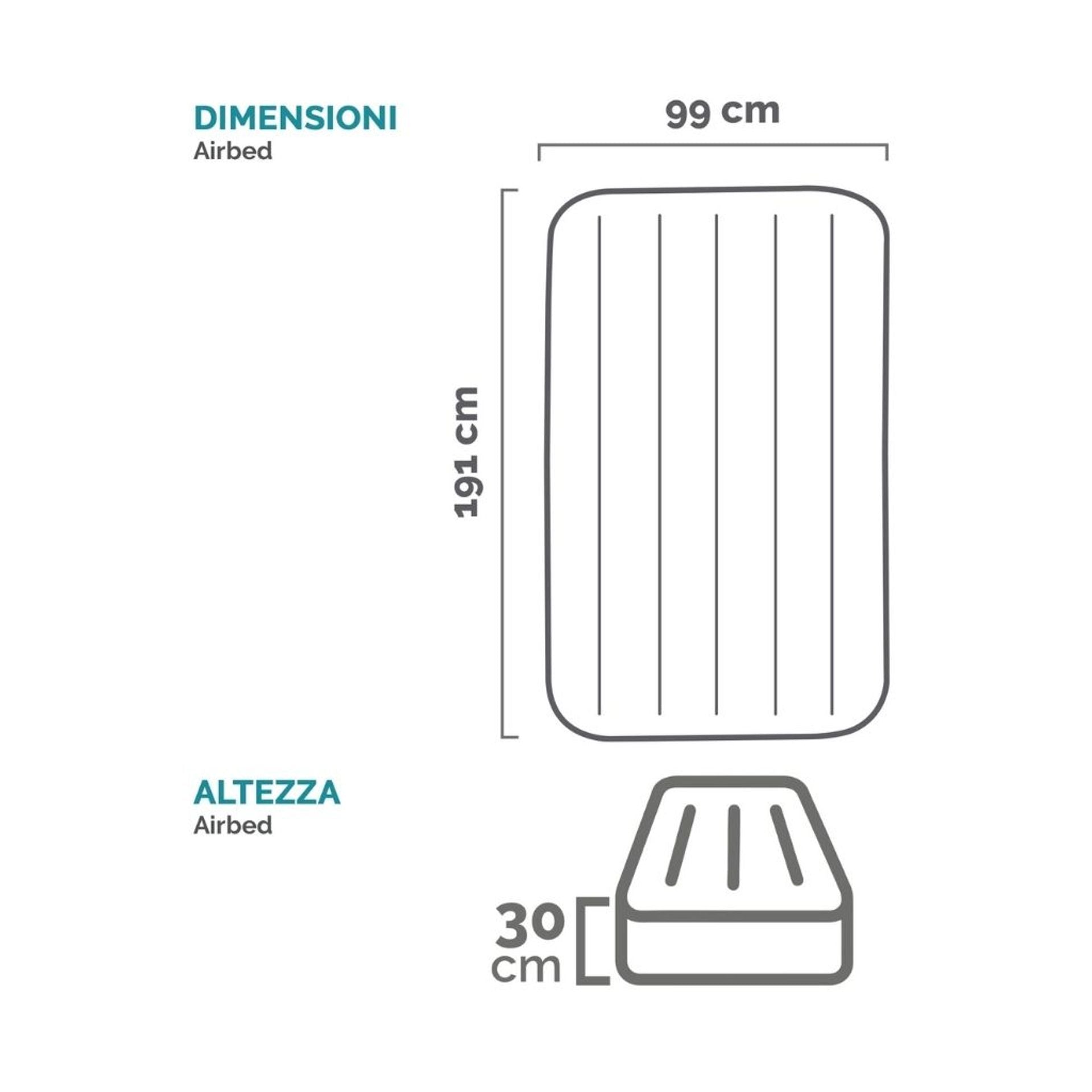 Materasso gonfiabile Dura Beam Rest Mid-Rise - singolo - con cuscino incorporato