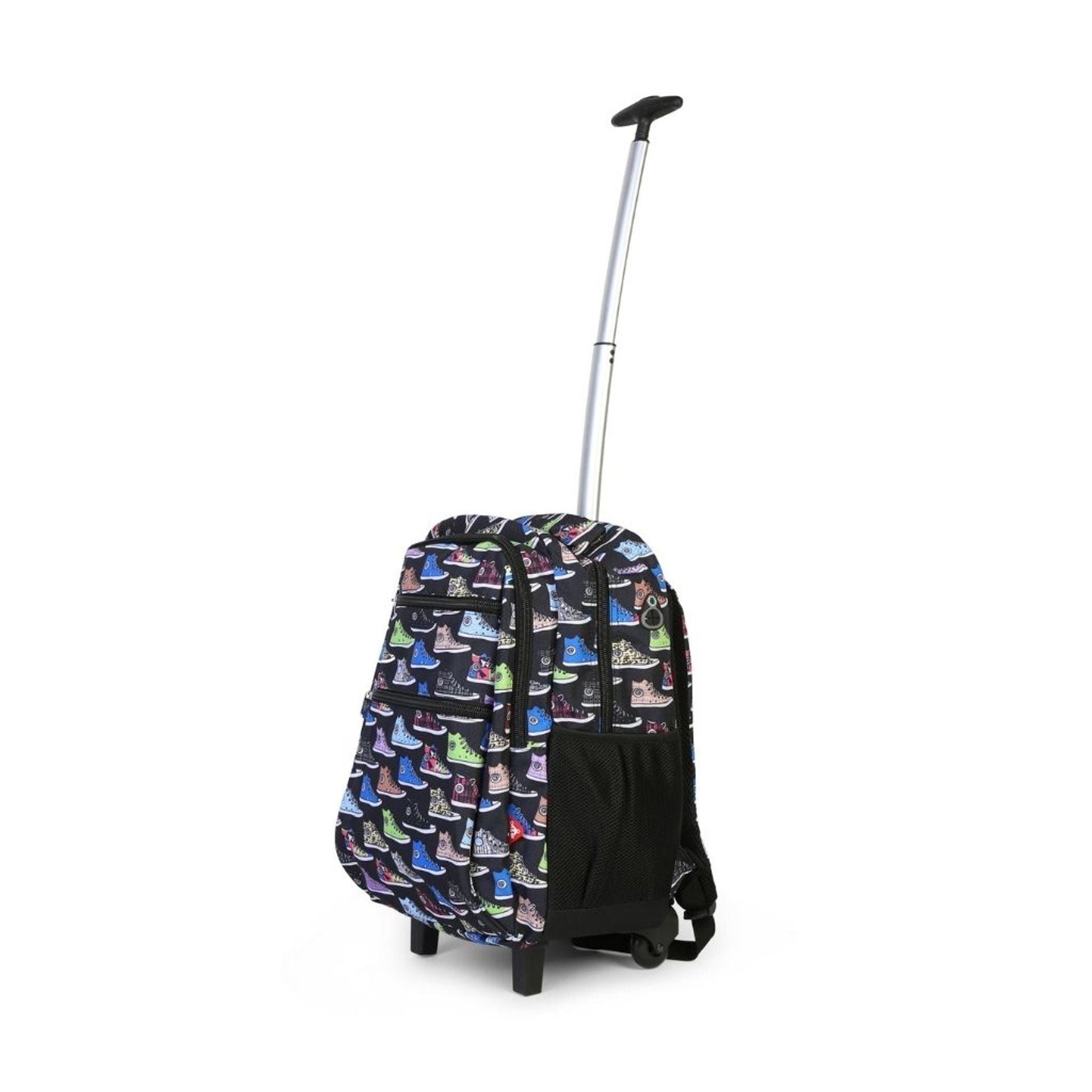 Zaino trolley scuola - bambini e ragazzi - 2 in 1 - spallacci uso zaino - fantasia sneakers