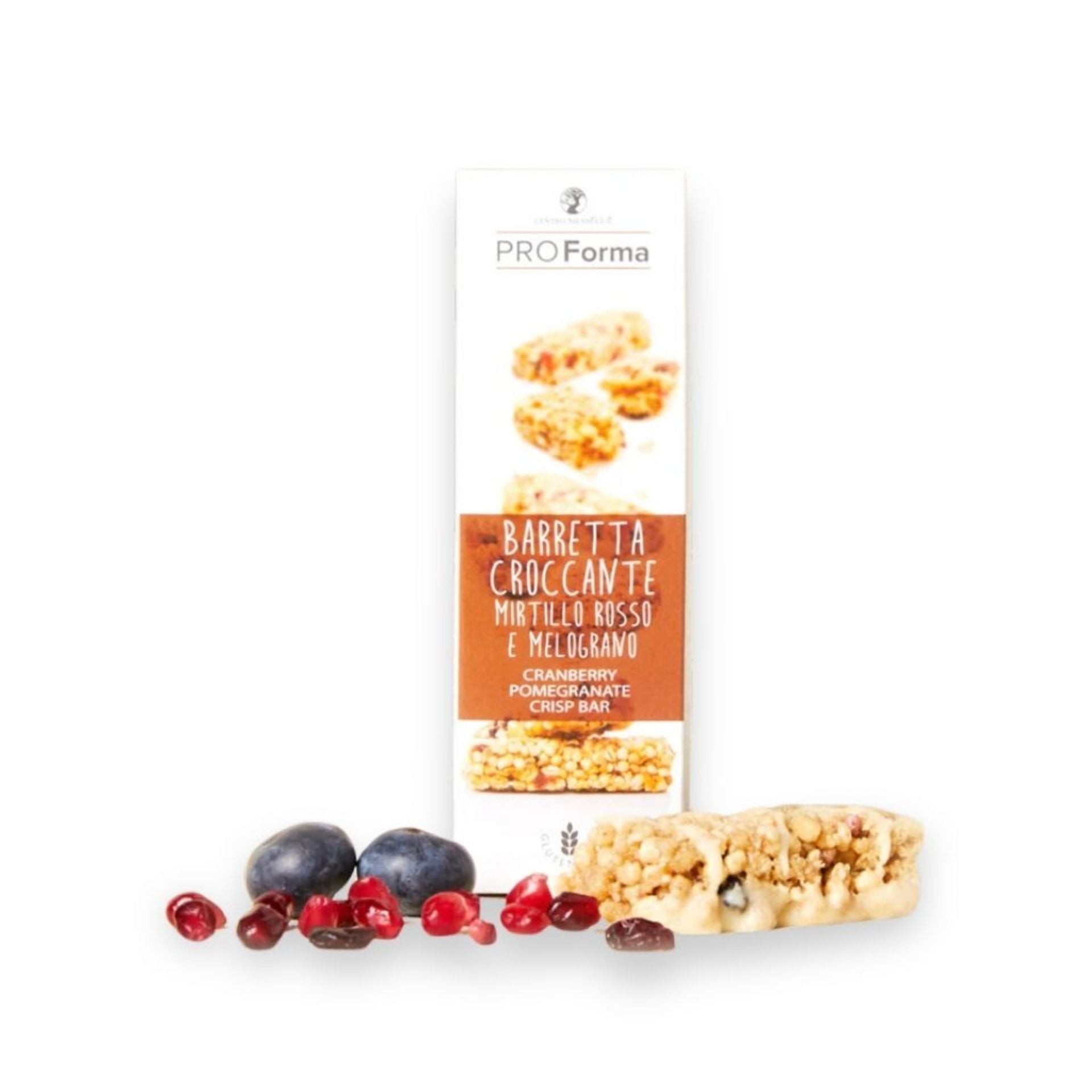 Barretta croccante mirtillo rosso e melograno gluten free