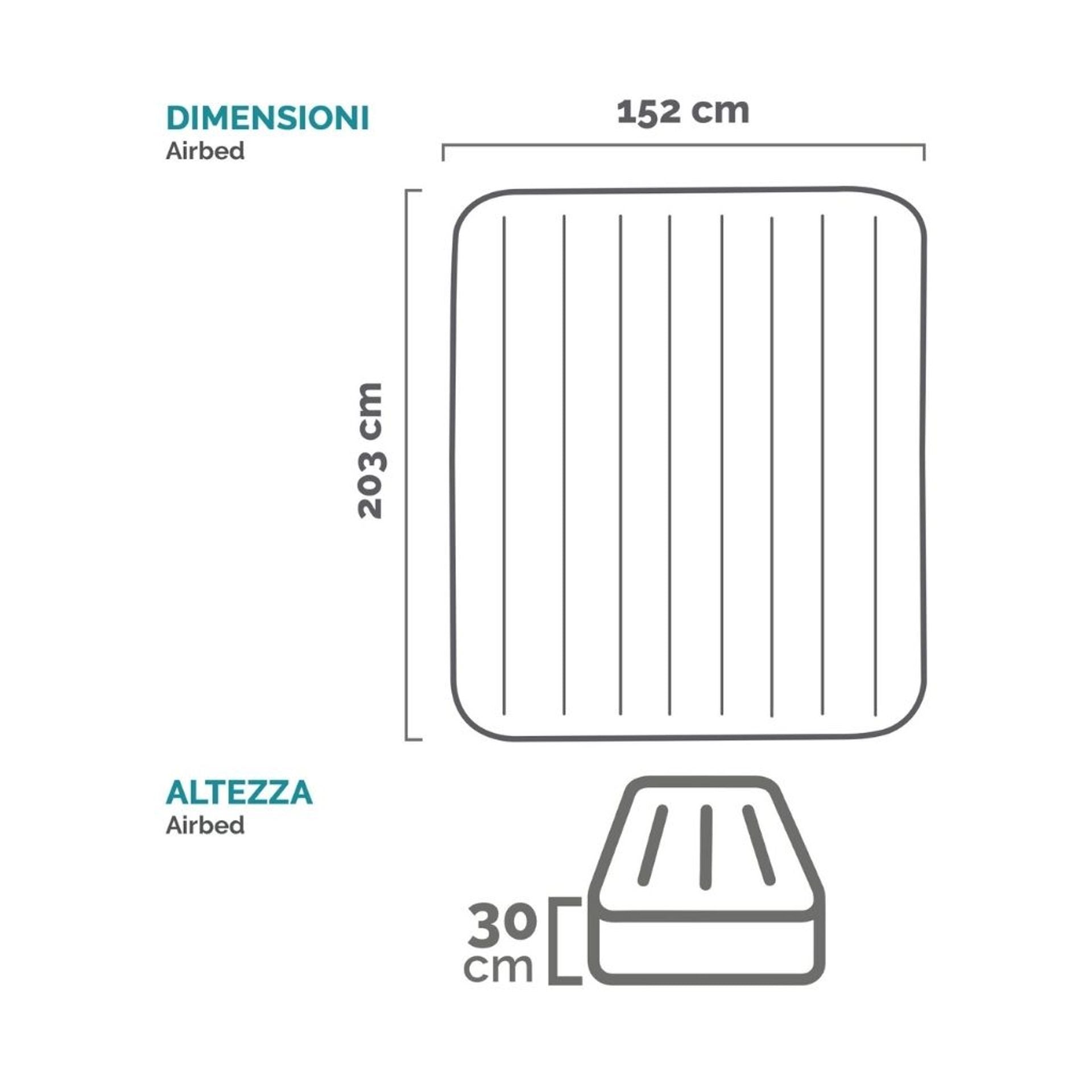 Materasso gonfiabile Dura Beam Rest Mid-Rise - matrimoniale - con cuscino incorporato