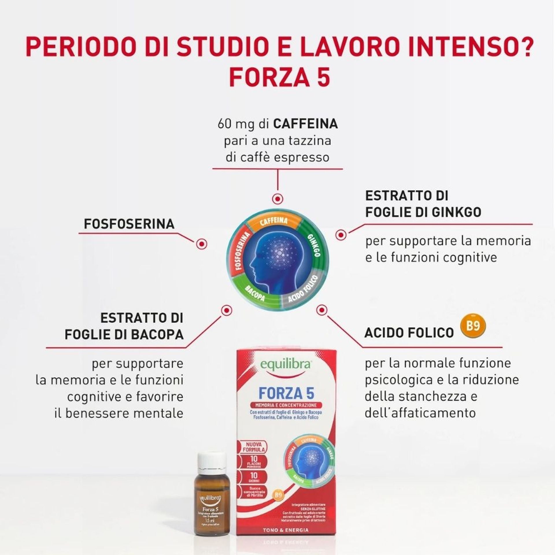 Memoria, stanchezza e funzioni cognitive 10 flaconcini