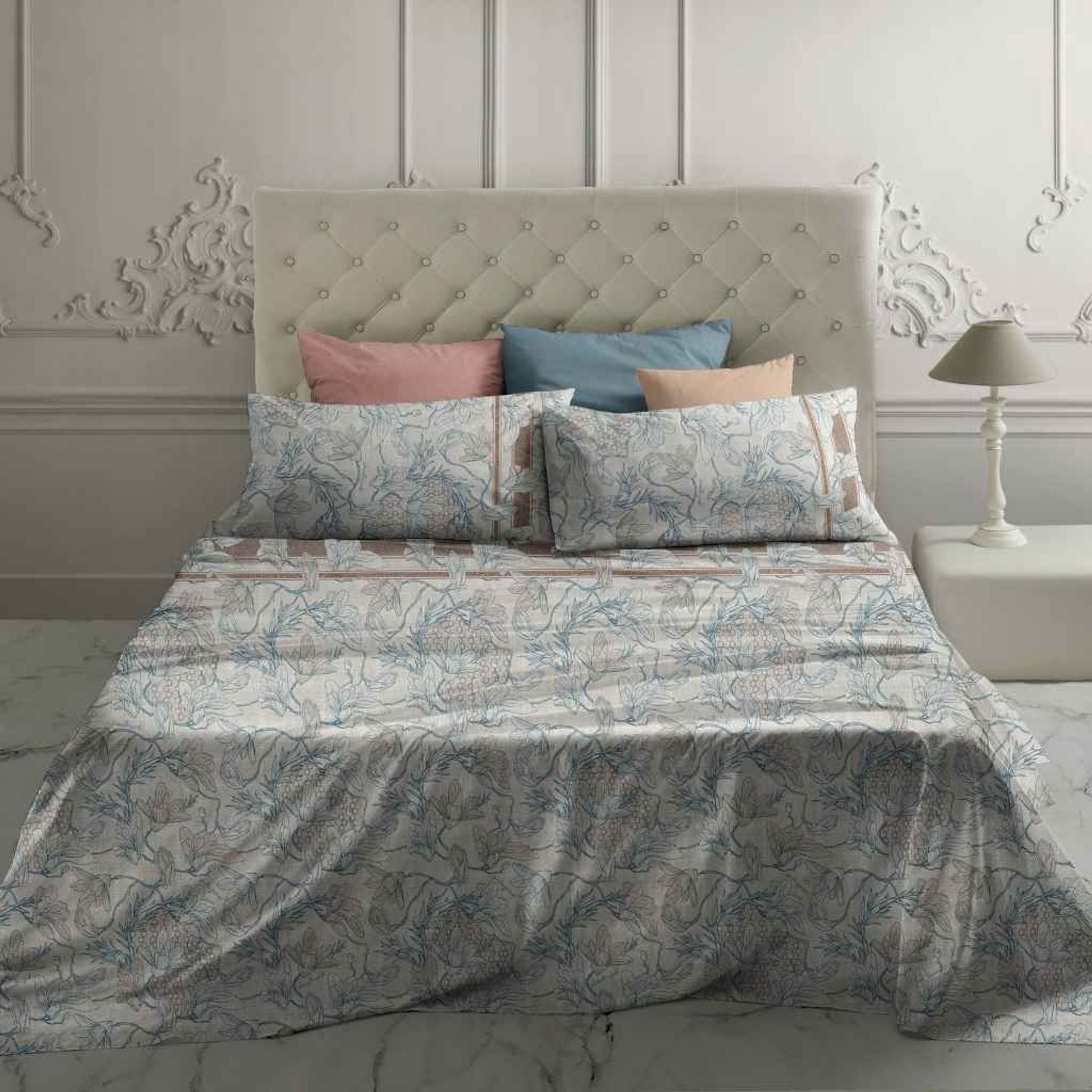 Completo letto matrimoniale maxi Bersey 100% percalle di cotone 180 fili