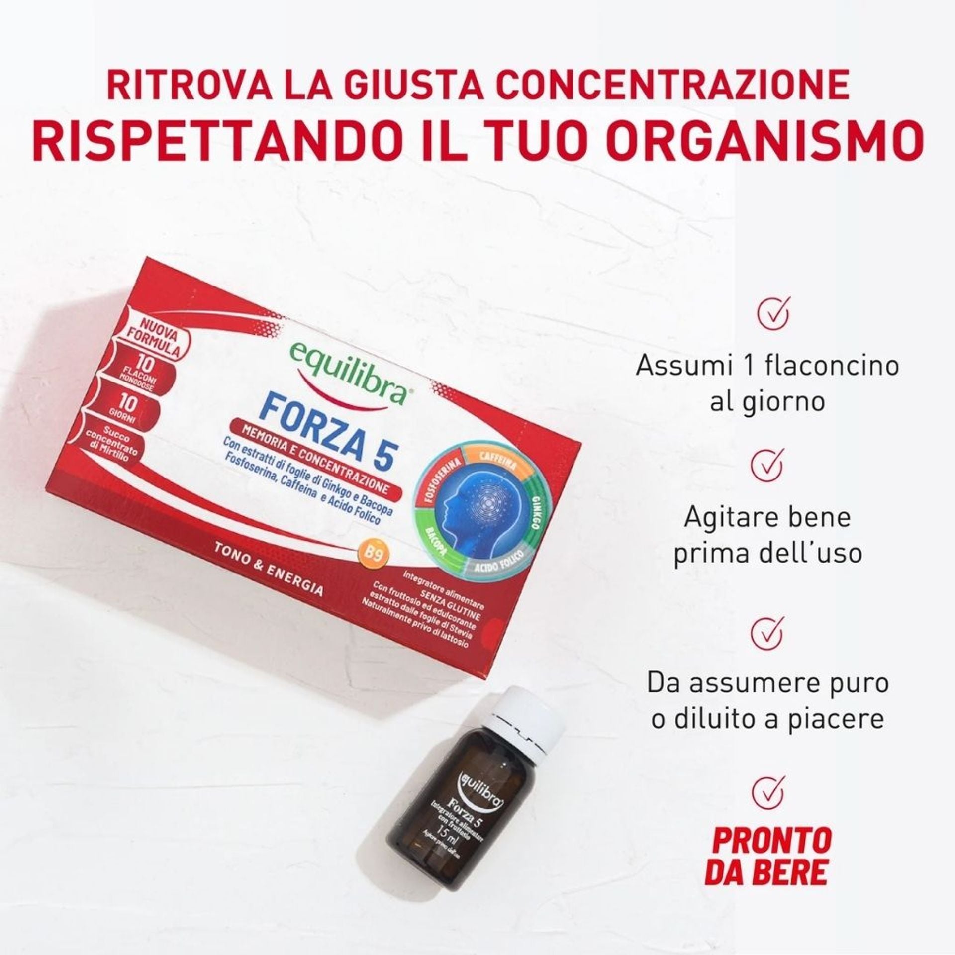 Memoria, stanchezza e funzioni cognitive 10 flaconcini