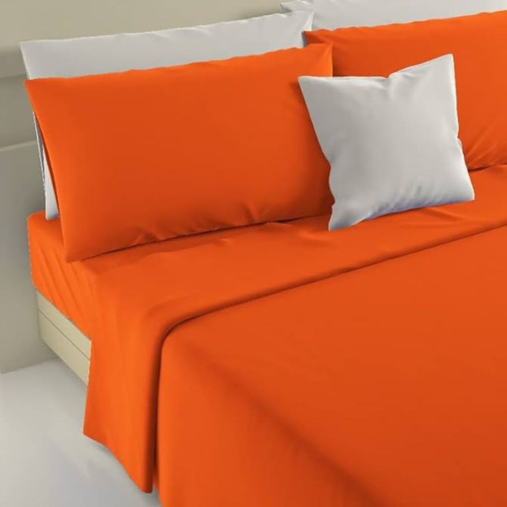 Set Completo Letto Lenzuola - 100% Cotone - Tinta Unita