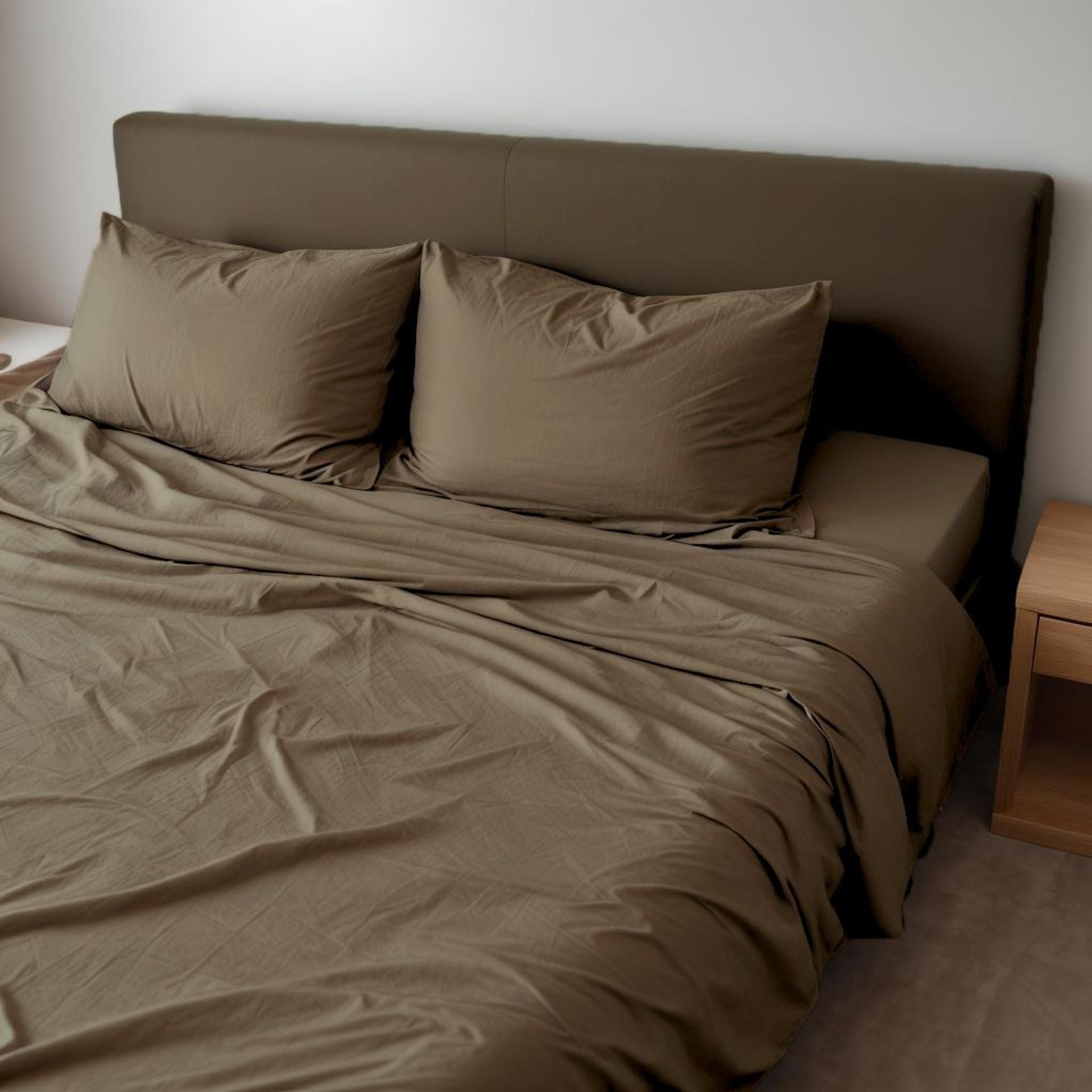 Set Completo Letto Lenzuola - 100% Cotone - Tinta Unita