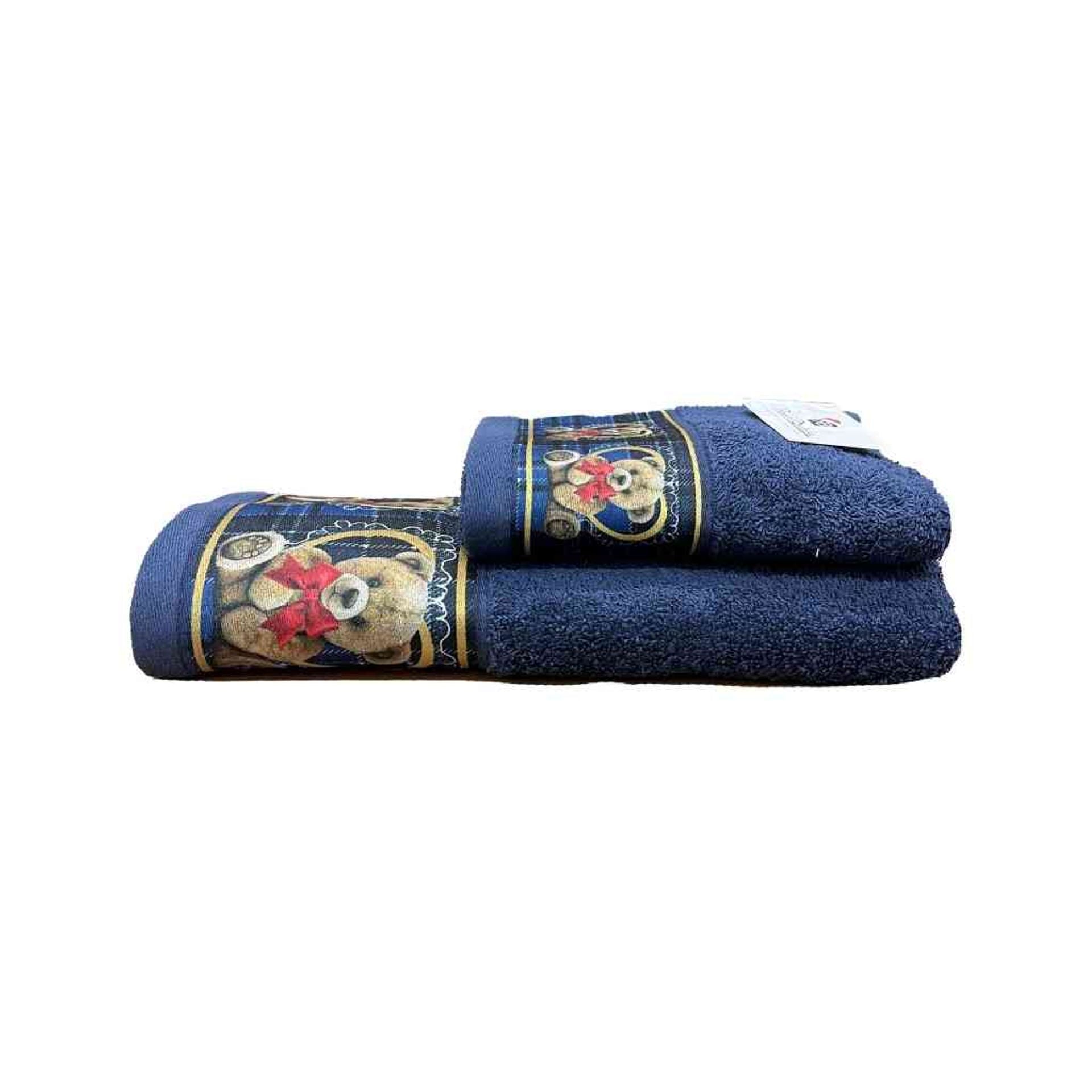 Set 2 asciugamani viso + ospite natalizio con orsetto