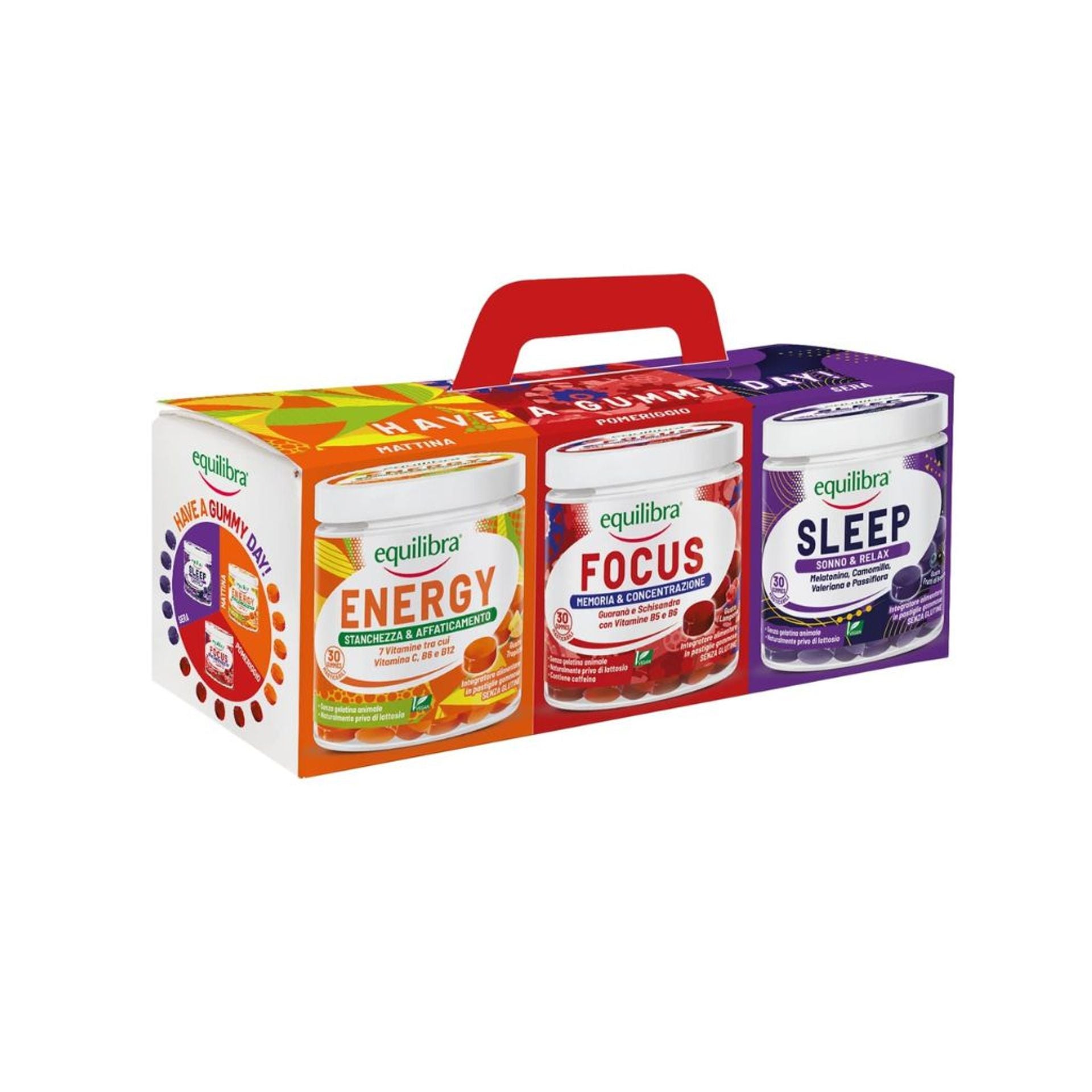 Cofanetto 90 Gummies Energy + Focus + Sleep