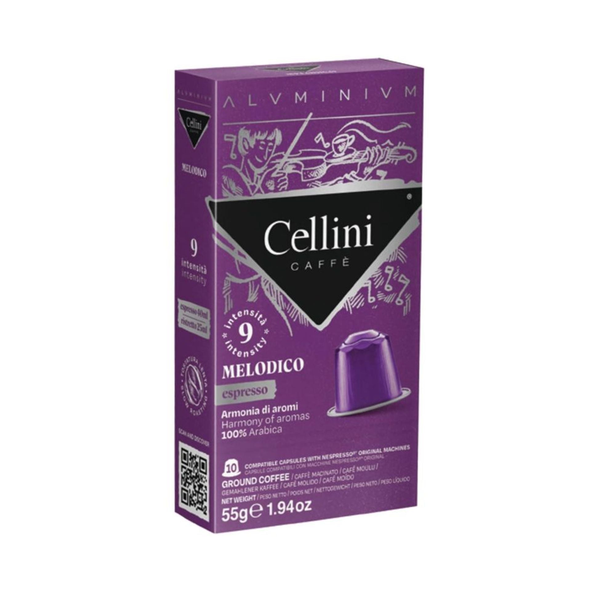 100 capsule miscela Melodico alluminio compatibili Nespresso