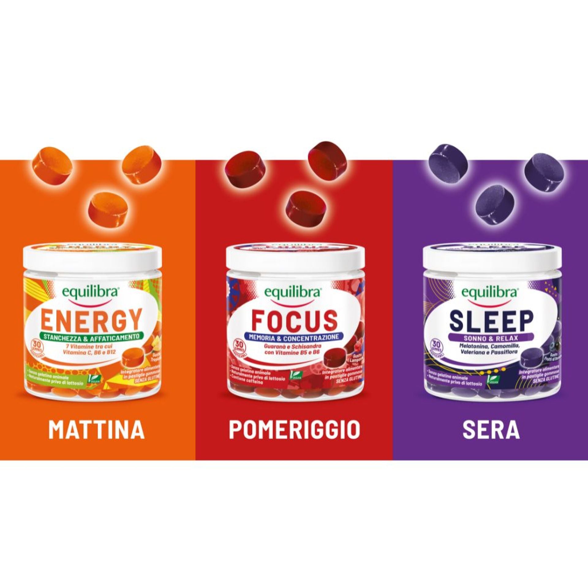 Cofanetto 90 Gummies Energy + Focus + Sleep