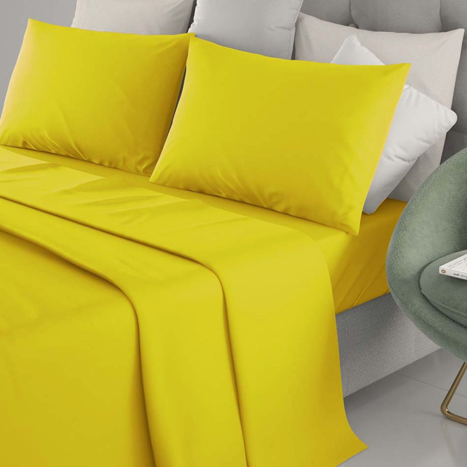 Set Completo Letto Lenzuola - 100% Cotone - Tinta Unita