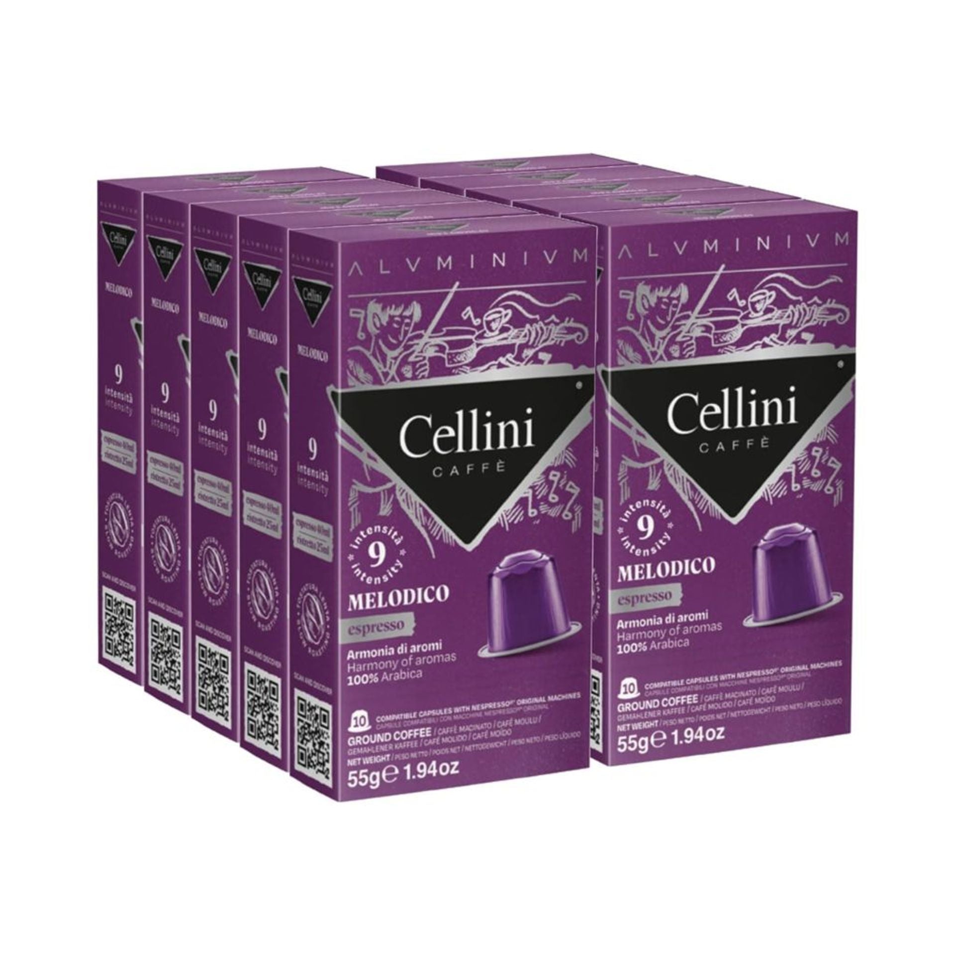 100 capsule miscela Melodico alluminio compatibili Nespresso