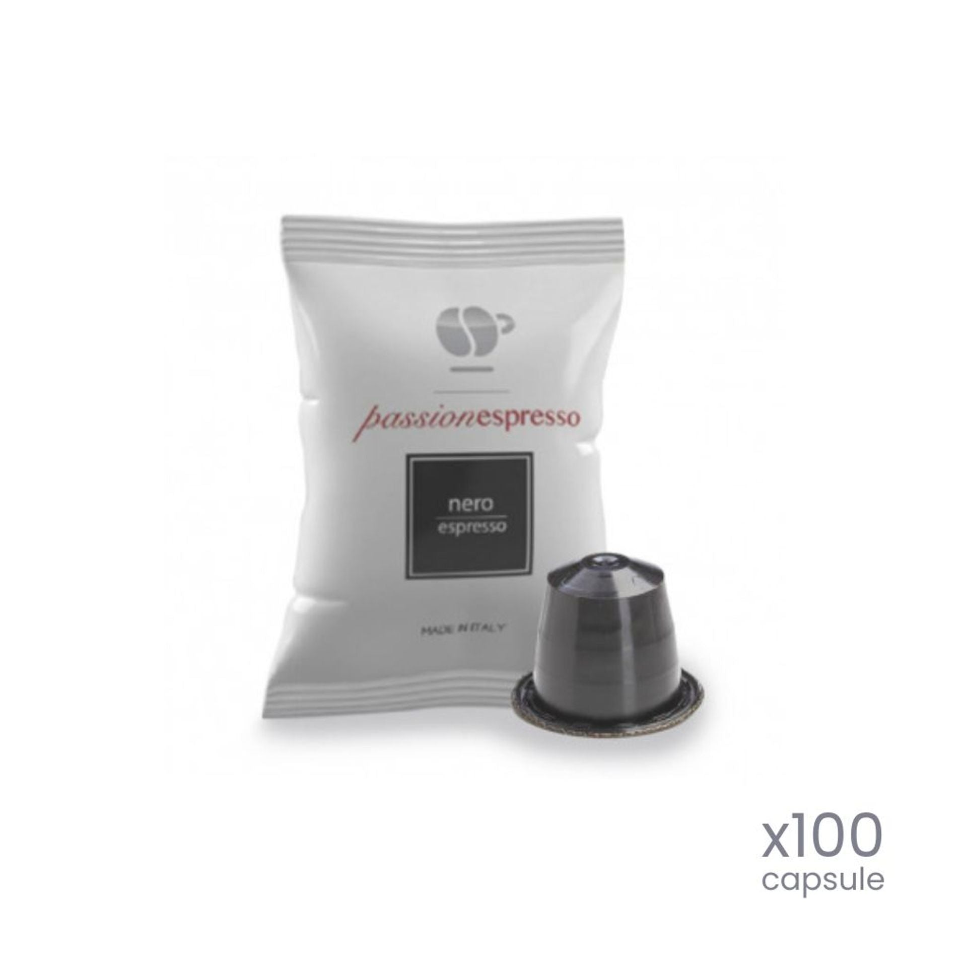 100 capsule Passione Espresso Nero compatibili Nespresso