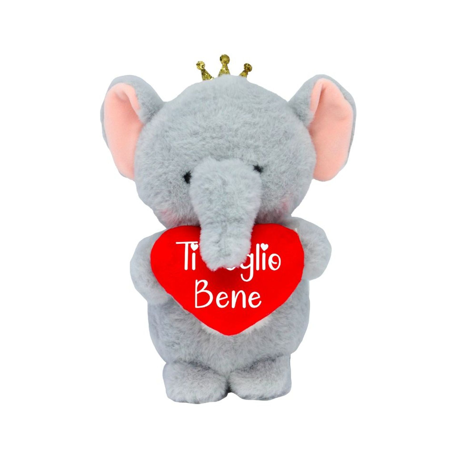 Peluche elefante con cuore ti voglio bene