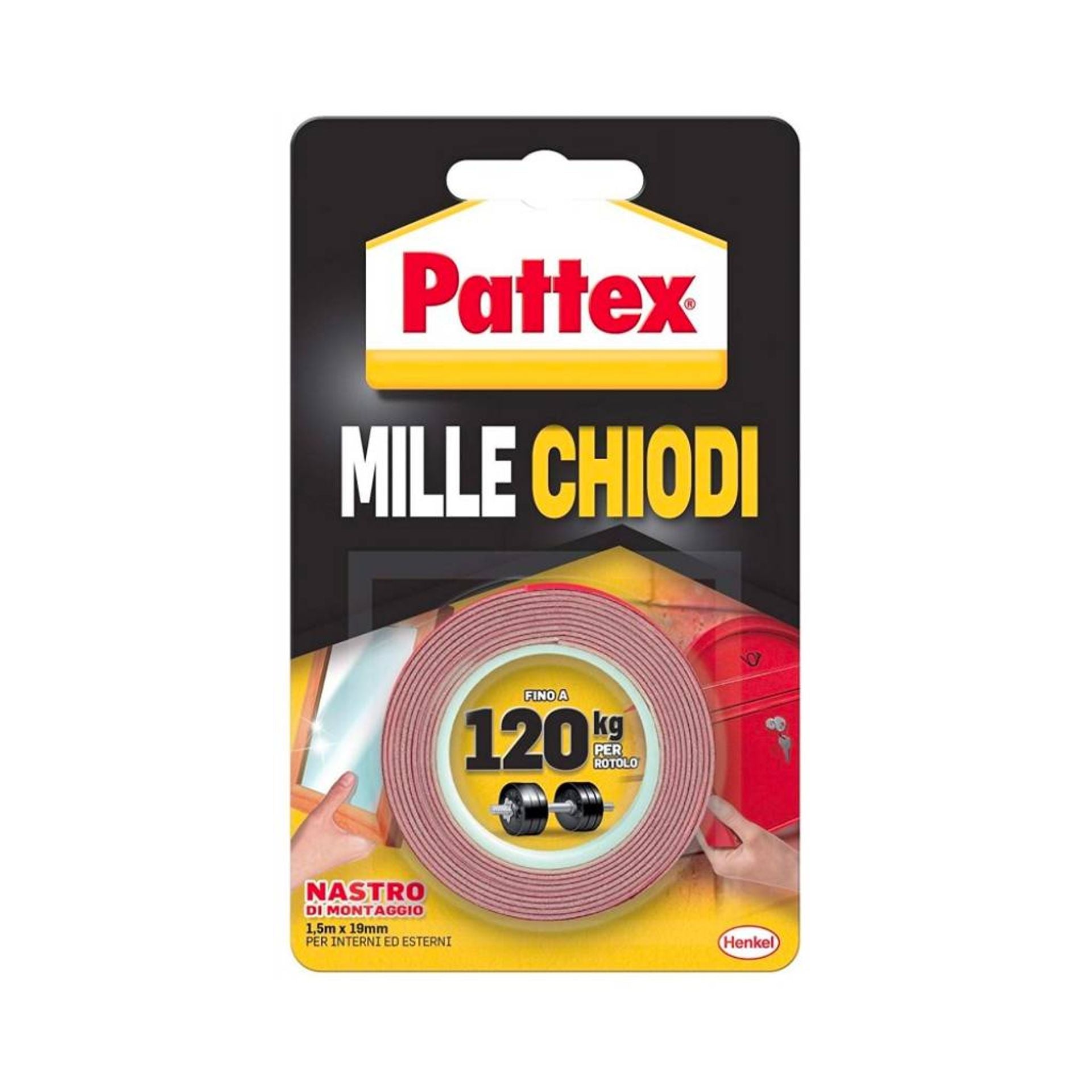 Pattex Millechiodi Tape Rotolo 19mmx1,5m - 12 Strip