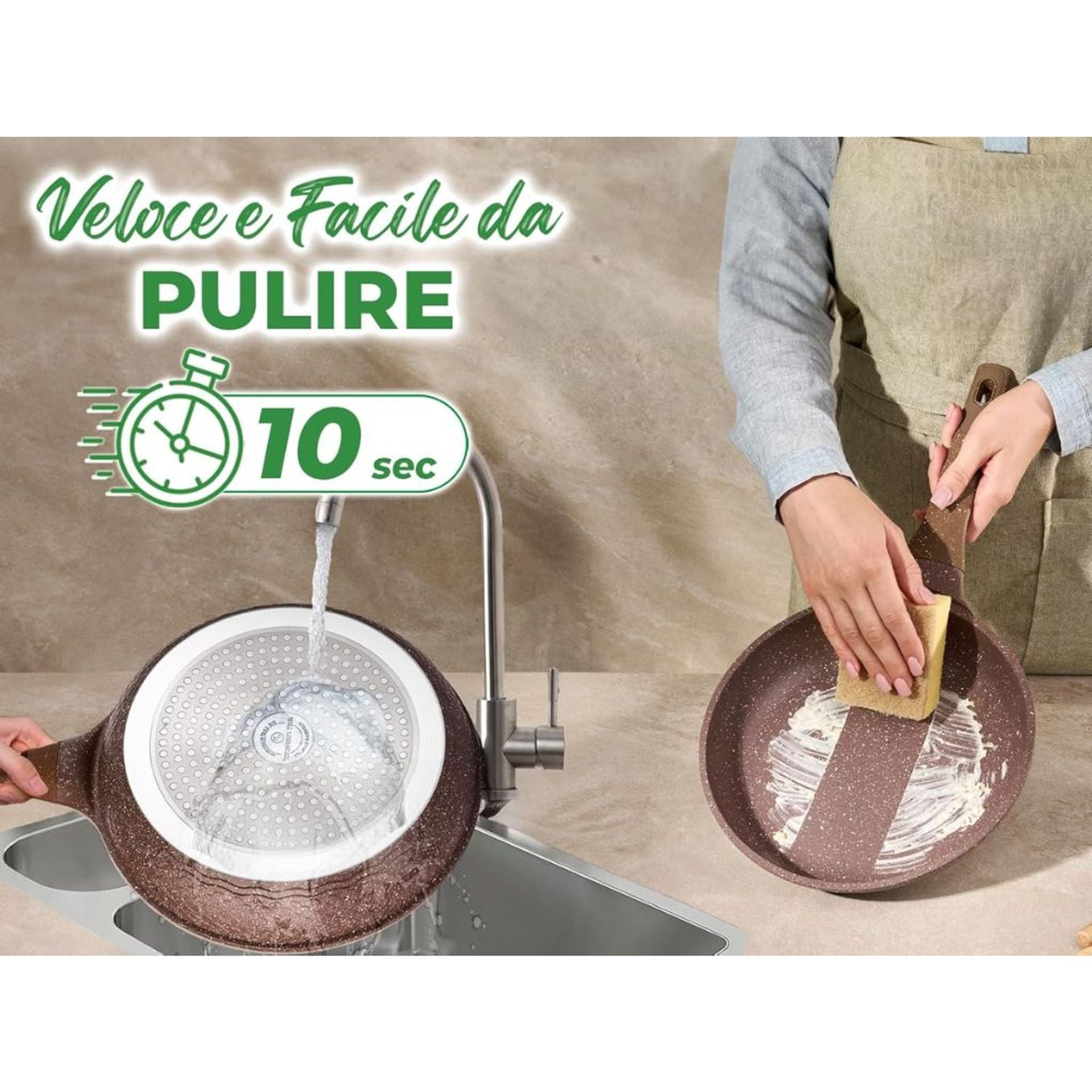 Batteria di pentole 10 pezzi con vaporiera