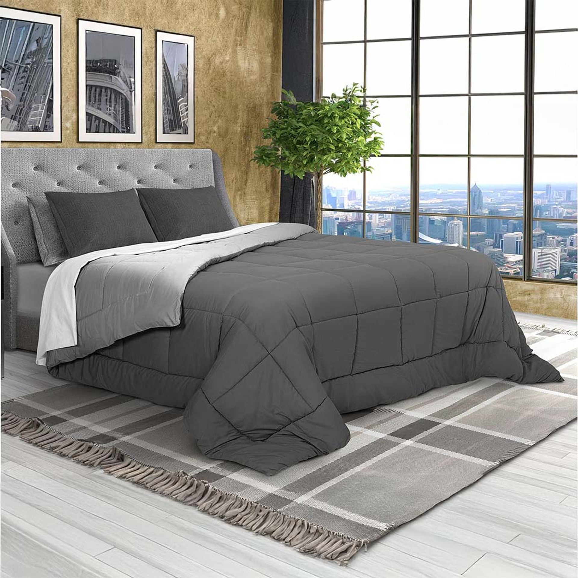 Trapunta in microfibra bicolor