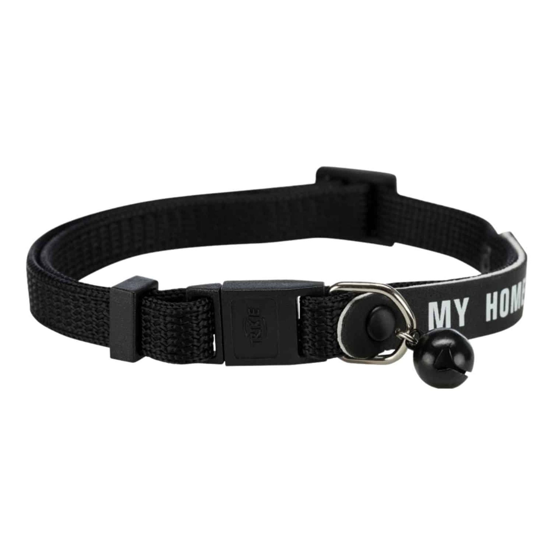 Collare gatto con porta indirizzo nero