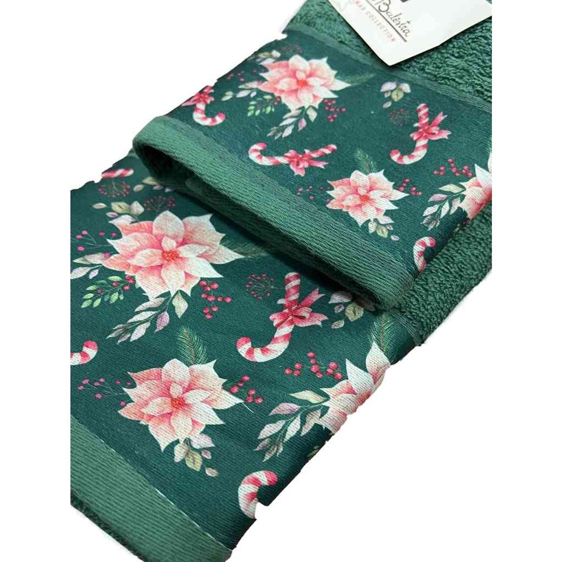 Set 2 asciugamani viso + ospite natalizio con fiore