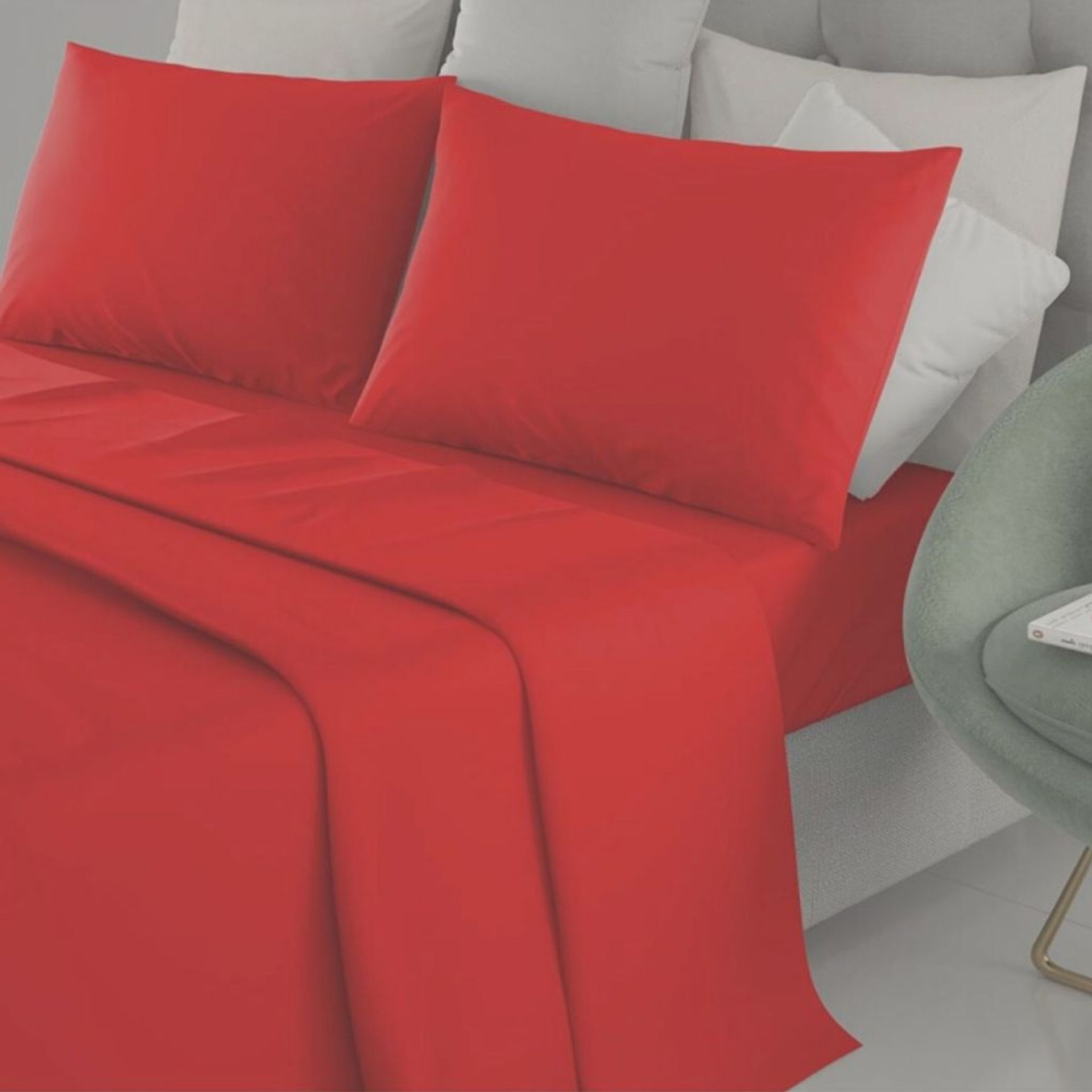 Set Completo Letto Lenzuola - 100% Cotone - Tinta Unita